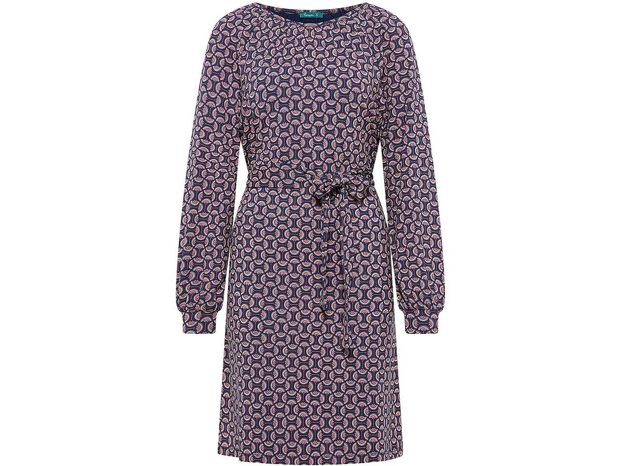 tranquillo Damen-Midi-Kleid mit Bindegürtel, fan, Gr. S