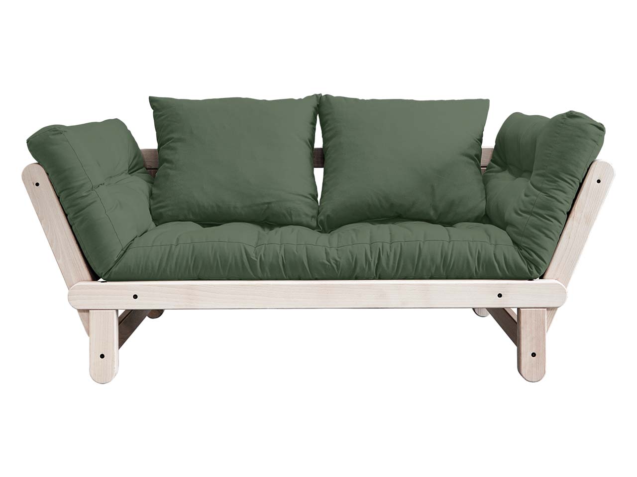 Karup Design Schlafsofa "Beat" klarlackiertes Gestell, olivgrün