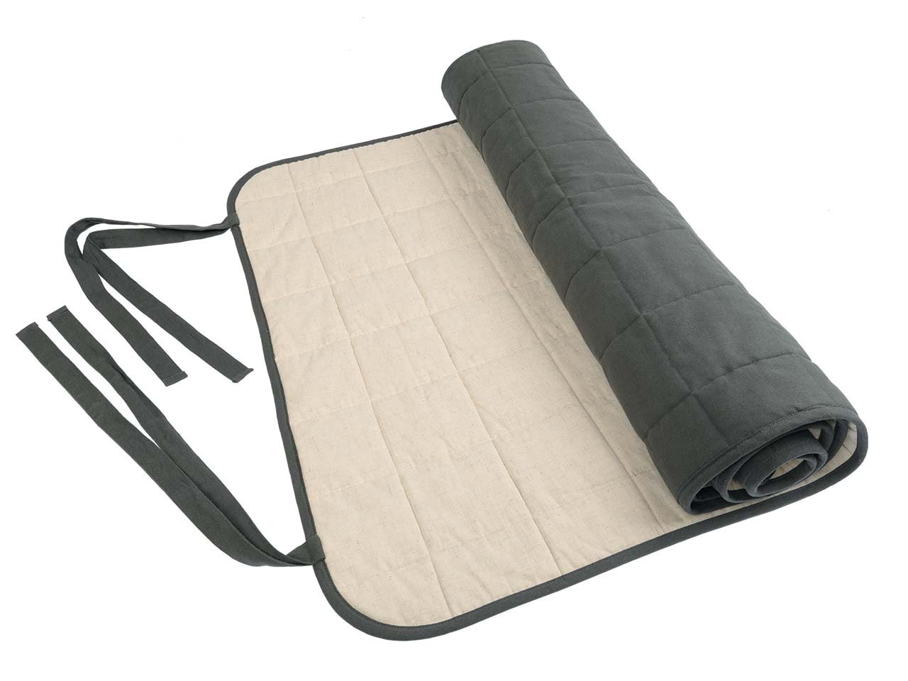 Living Crafts Meditations-Matte "TALLINN" 190x75 cm, mit Bindebändern, charcoal