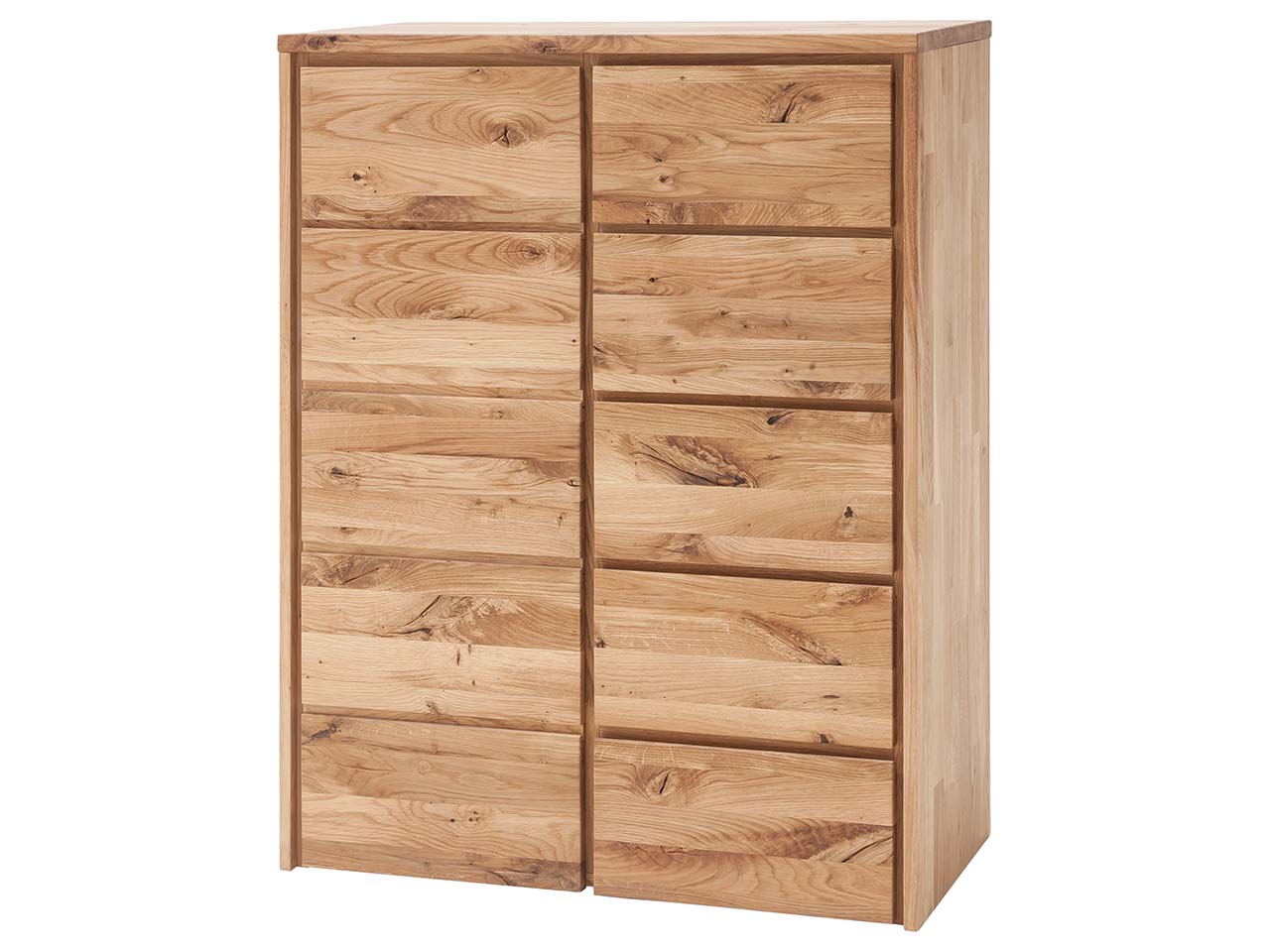 Kommode "Rödvig" aus Wildeiche, mit 5 Schubladen und 1 Tür, B 88 x T 42 x H 113 cm