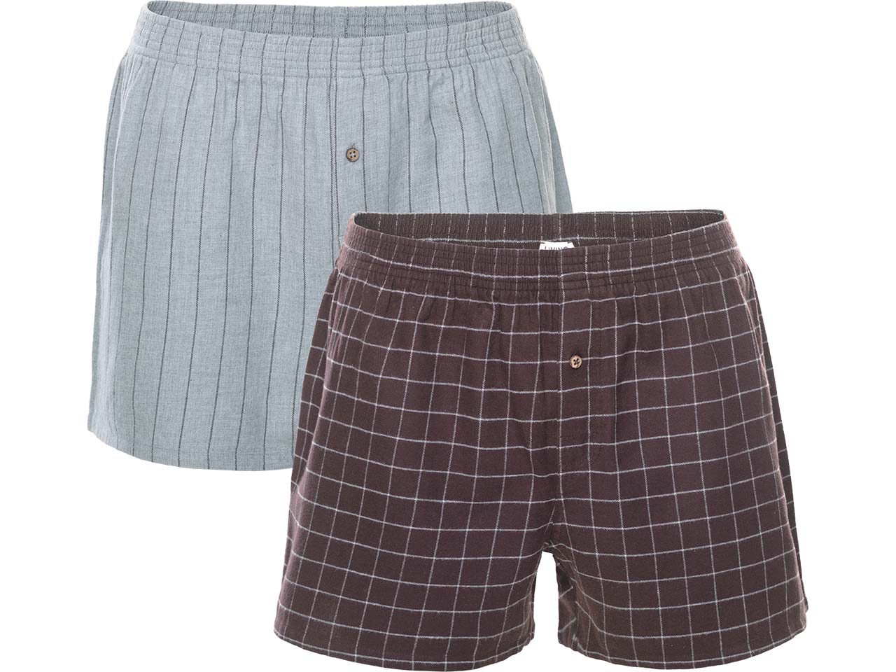 Living Crafts 2er-Pack Bio-Herren-Boxershorts 'BORIS', zinfandel/grey, Gr. L