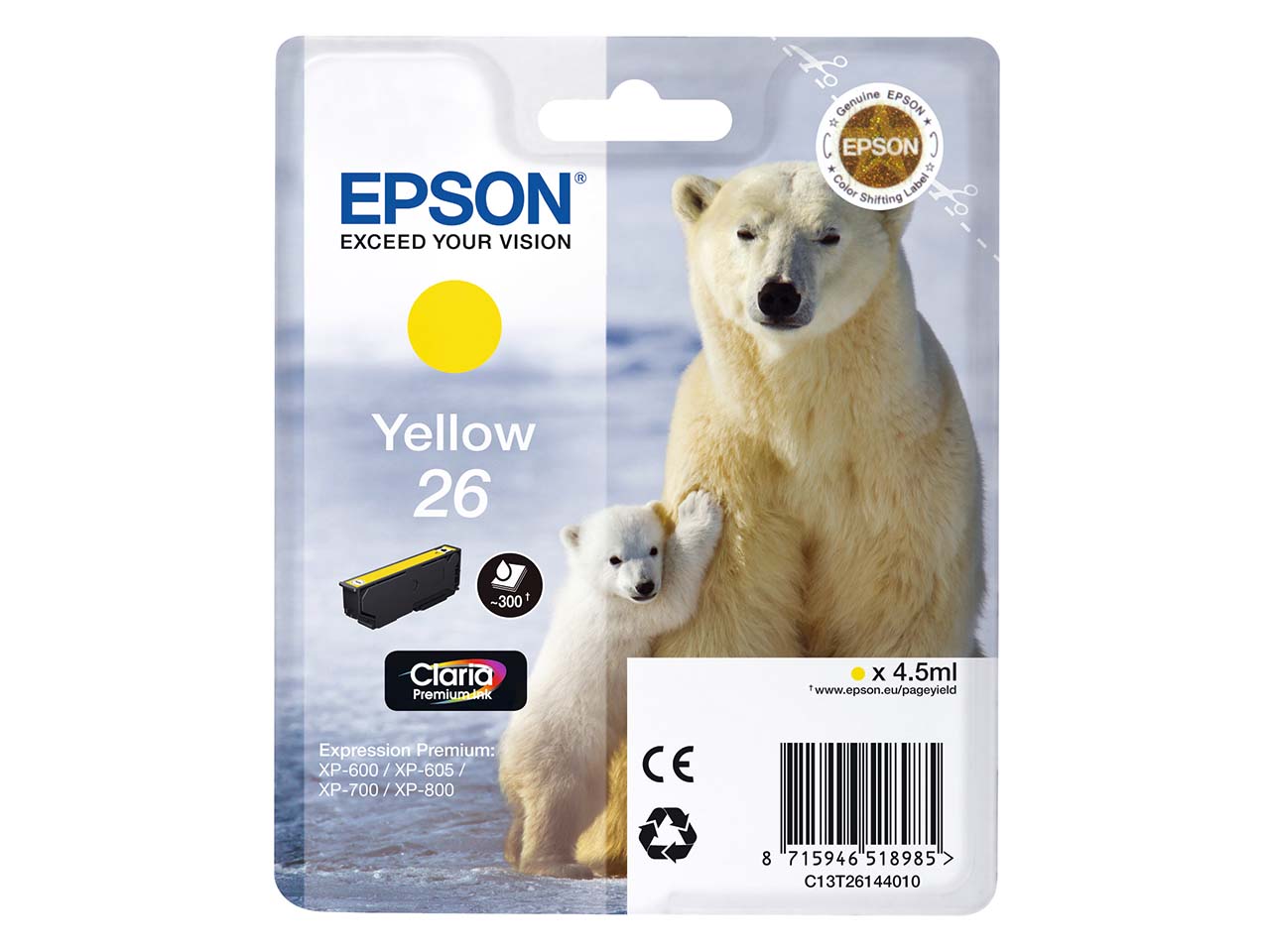Epson Tintenpatrone T2614/ 26 gelb