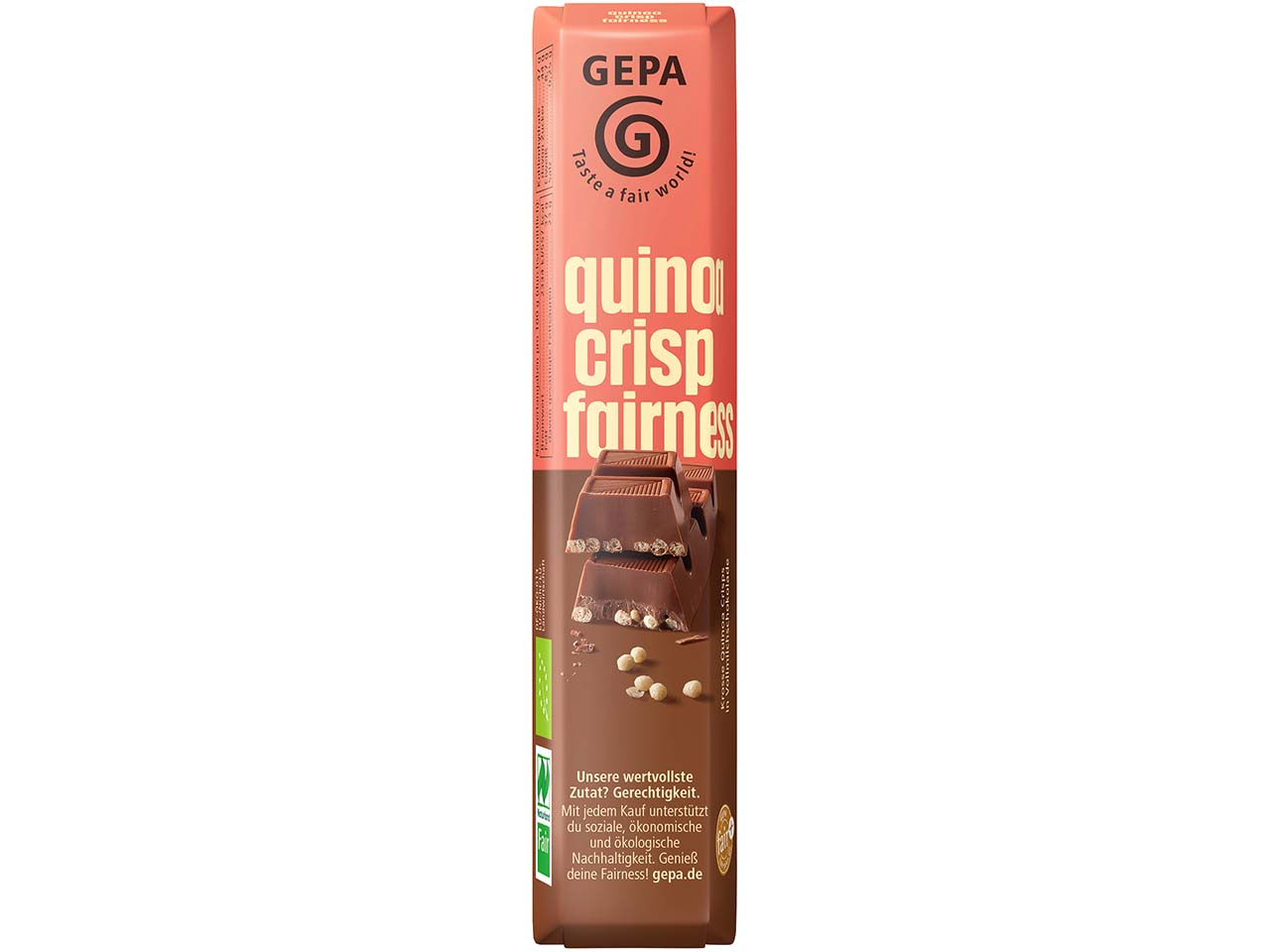 GEPA Bio-Schokoladenriegel "Quinoa Crisp" Fairness, 45 g
