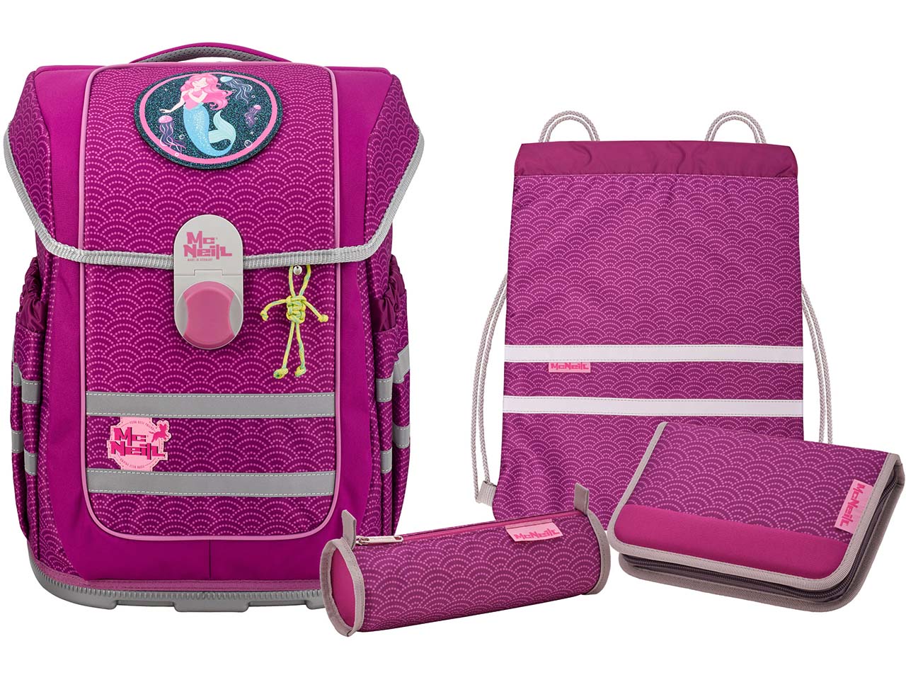 McNeill Schulranzen-Set 'McOcean' aus Recyclingkunststoff, puntopink