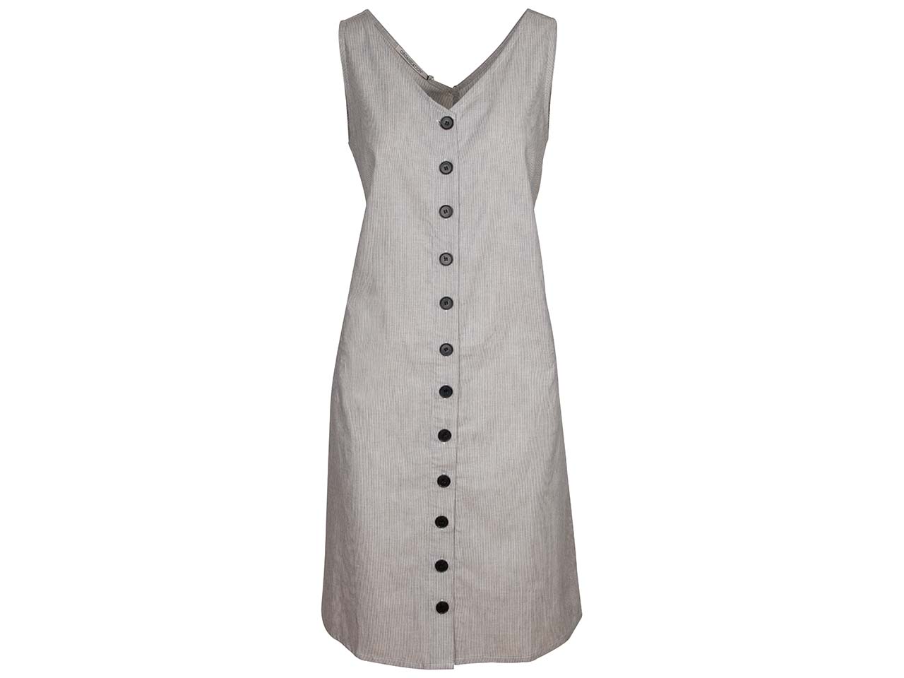 ORGANICATION Bio-Damen-Midi-Kleid mit Knopfleiste gestreift shadow/off white, Gr. S