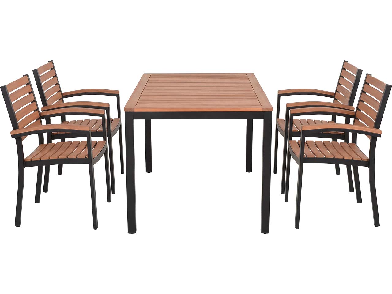 Gartenmöbel-Set "Bern" 5-tlg. 1 Tisch 120 x 80 cm, 4 Sessel