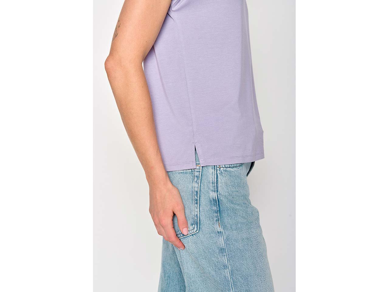 GREENBOMB Bio-Damen-T-Shirt "Bike Ribbon" mit angeschnittenen Ärmeln, lilac, Gr. S