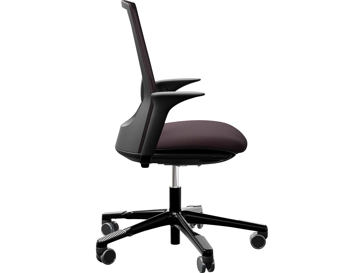HAG Bürodrehstuhl "Futu mesh 1100-S" mit AL, Gestell: sw, Stoff: "FutuKnit" Aubergine