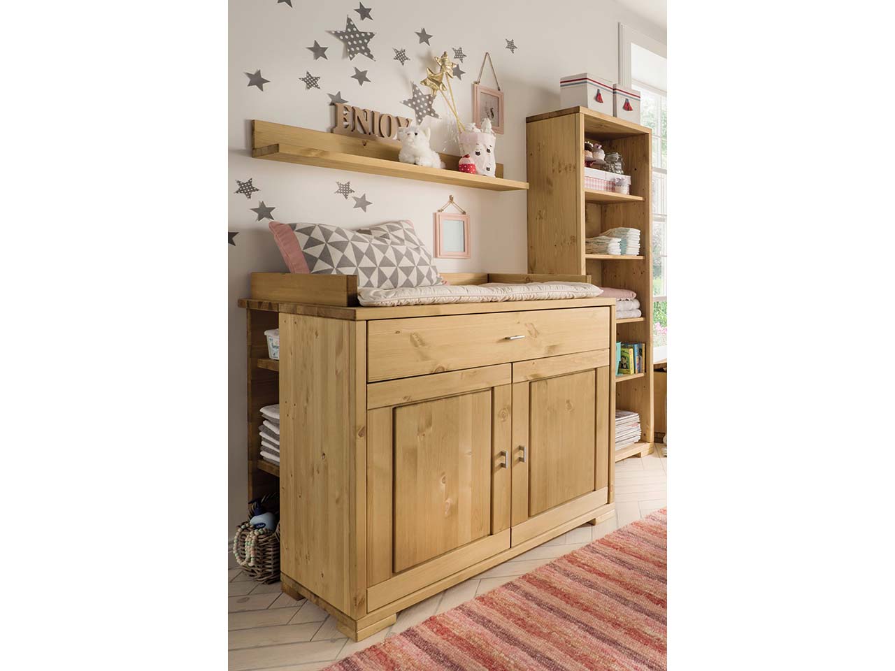 Wickelkommode "VITA" B100xT80xH90 cm, Kiefer geb./geölt