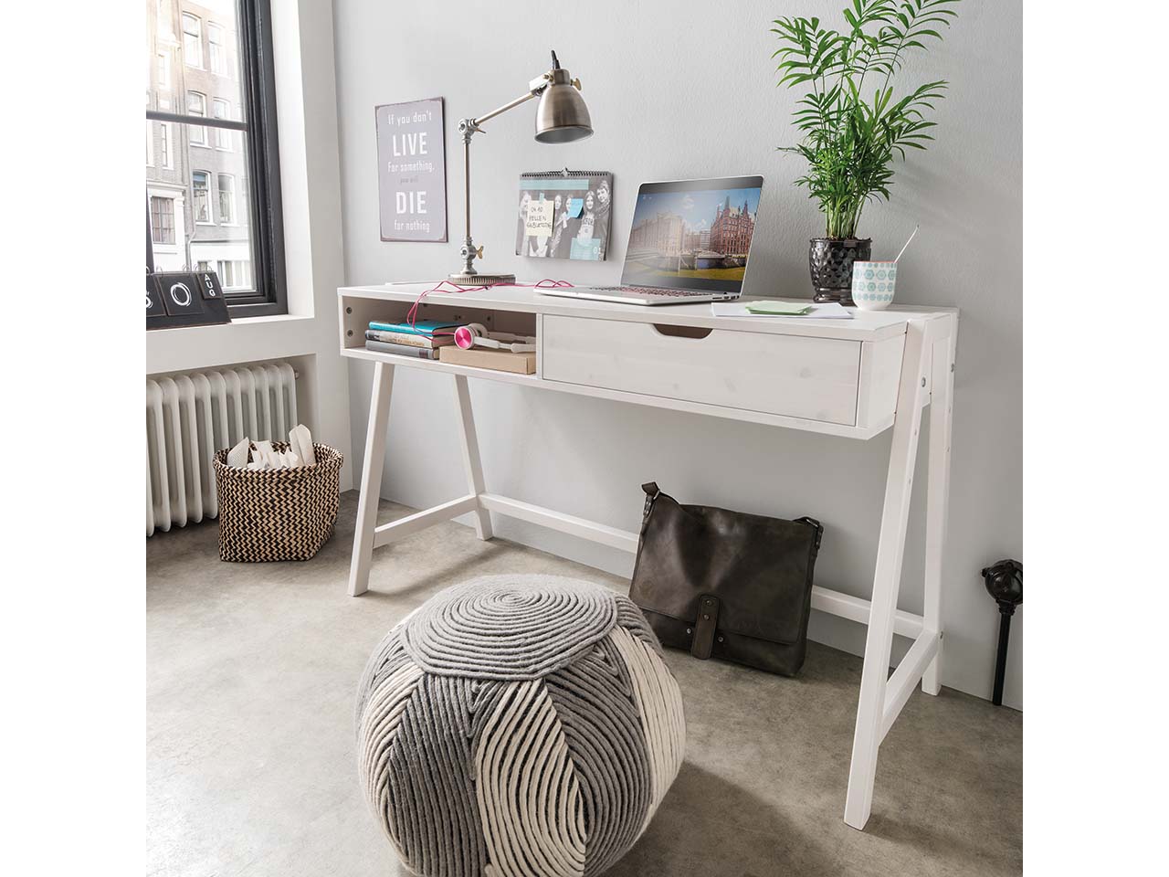 Schublade für Schreibtisch "Leon" & "Leonie", Kiefer weiß