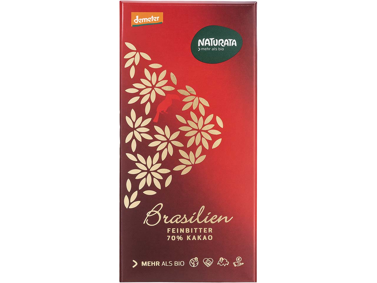 NATURATA Bio-Bitter-Schokolade "Brasilien" 70 % Kakao, demeter-zertifiziert, 80 g