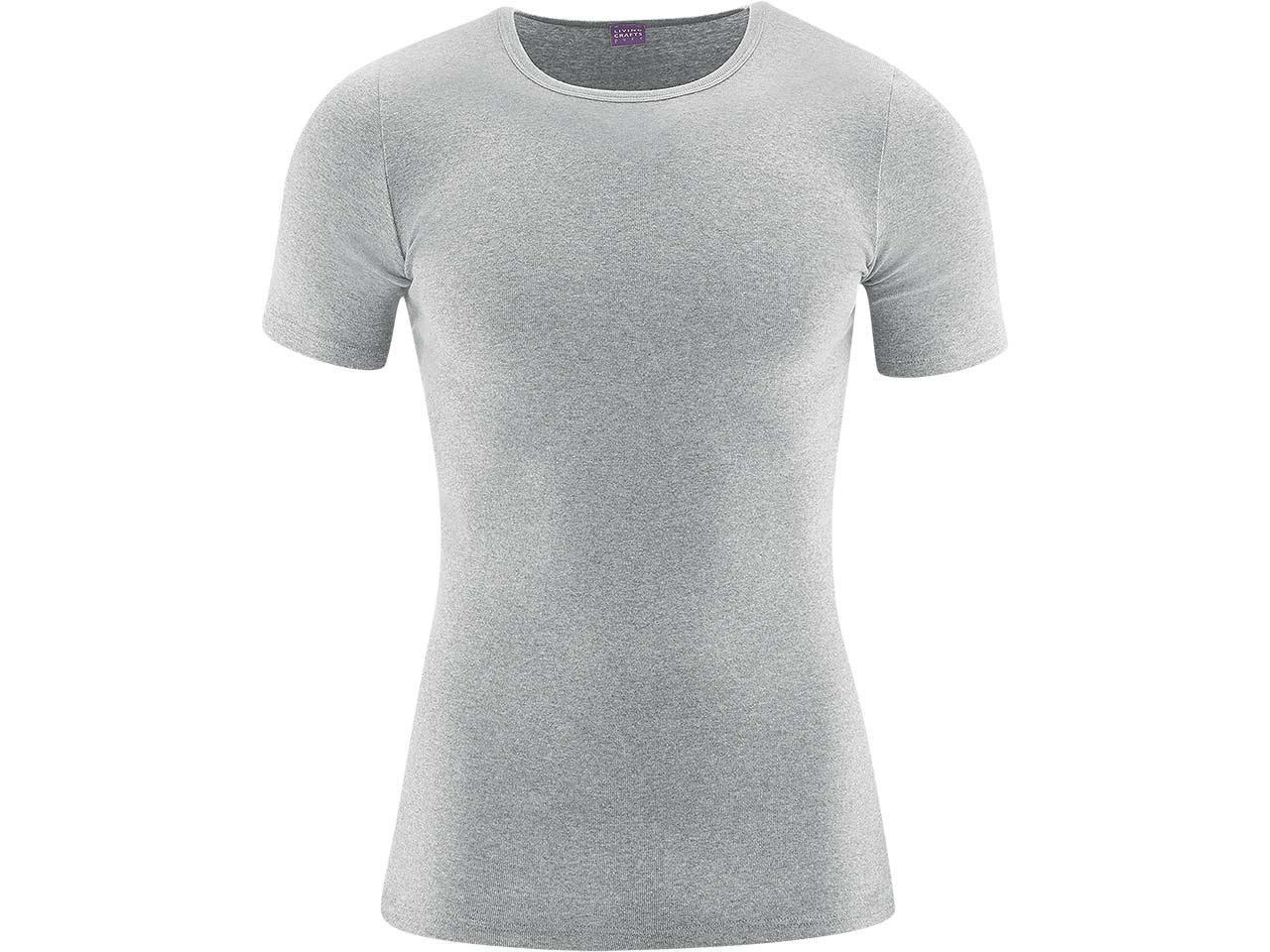 Living Crafts Bio-Herren-T-Shirt "JACOB" mit Rundhalsausschnitt, grey melange, Gr. XL
