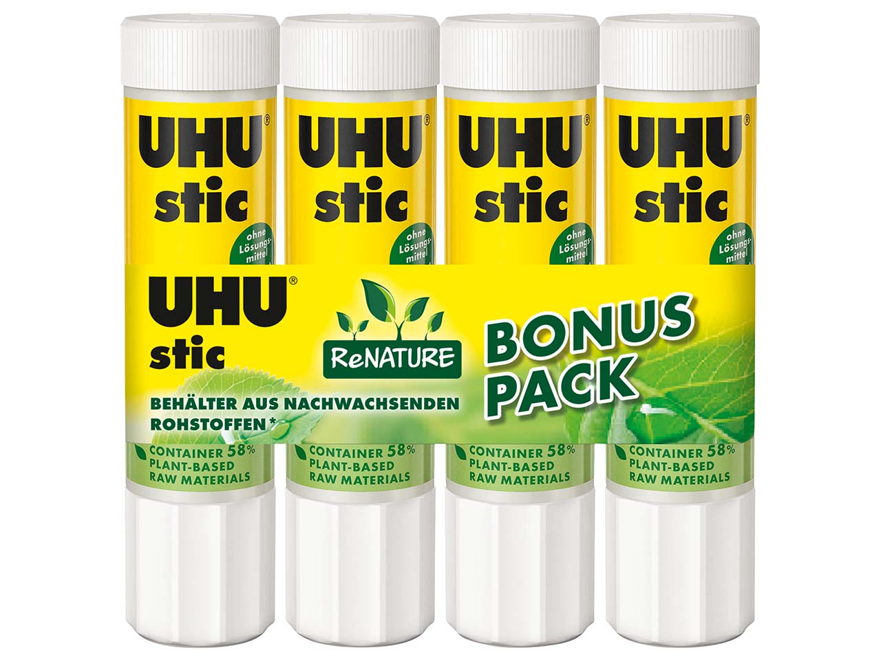 UHU Klebestift "stic ReNature" Bonuspack 4 x 21 g