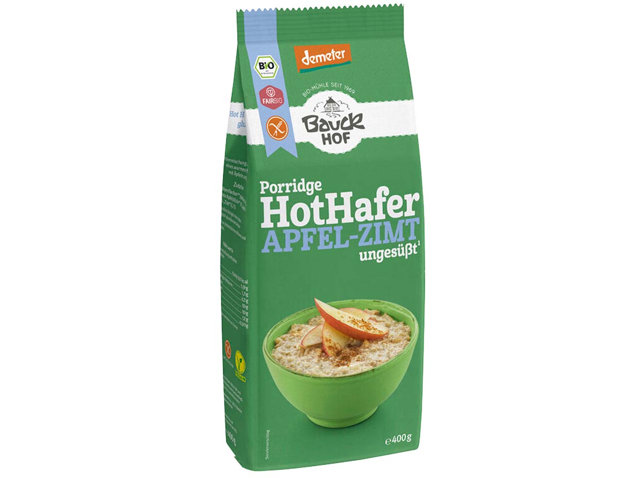 Bauckhof Bio-Porridge aus Hafer "Apfel und Zimt", 400 g