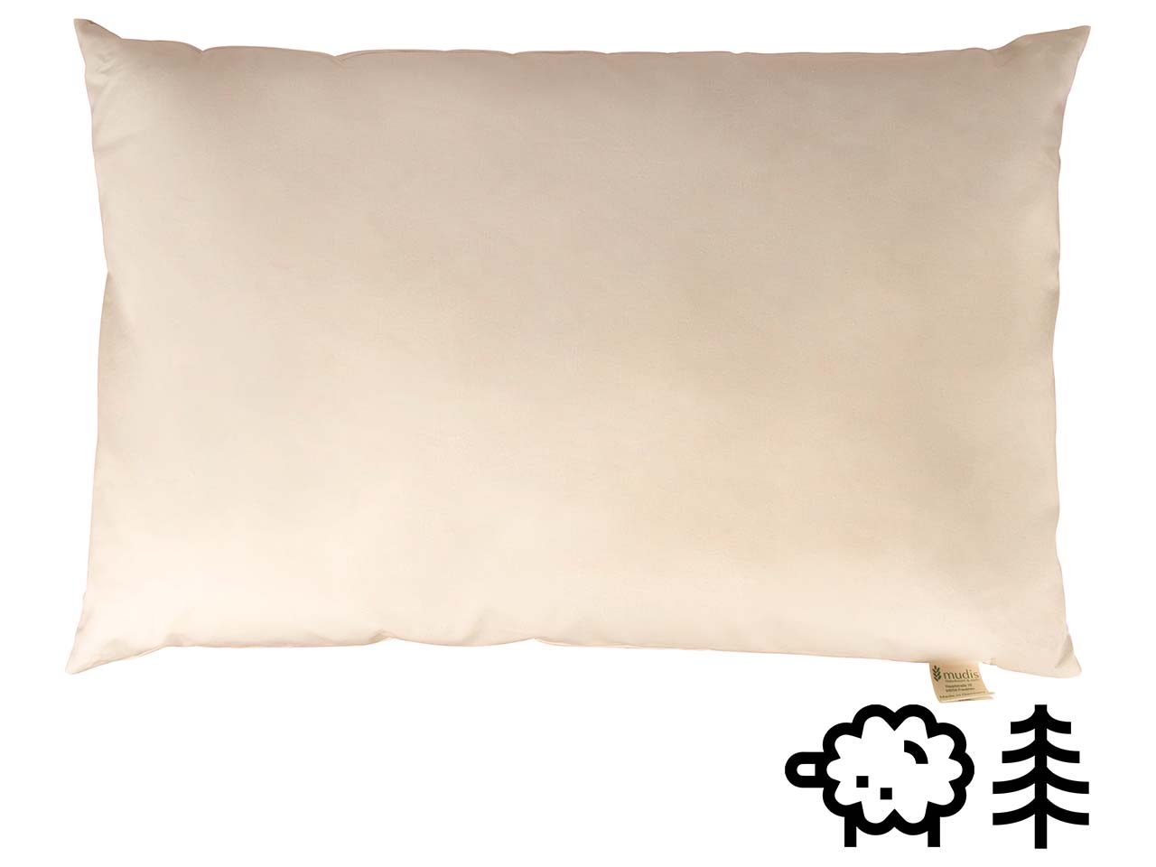 mudis Kopfkissen 40 x 80 cm Schafschurwolle/Zirbenholz