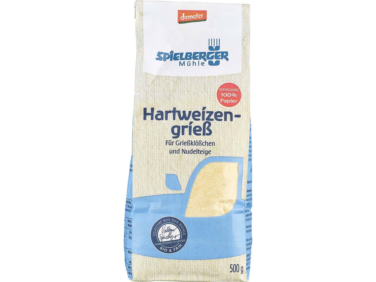 Spielberger Mühle Bio-Hartweizengrieß, 500 g