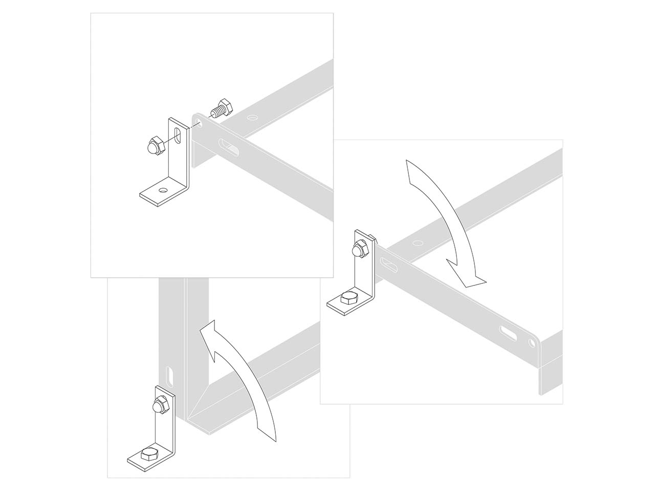 Bodenmontage-Winkel für Fahrradständer, 2 Stk., verzinkt