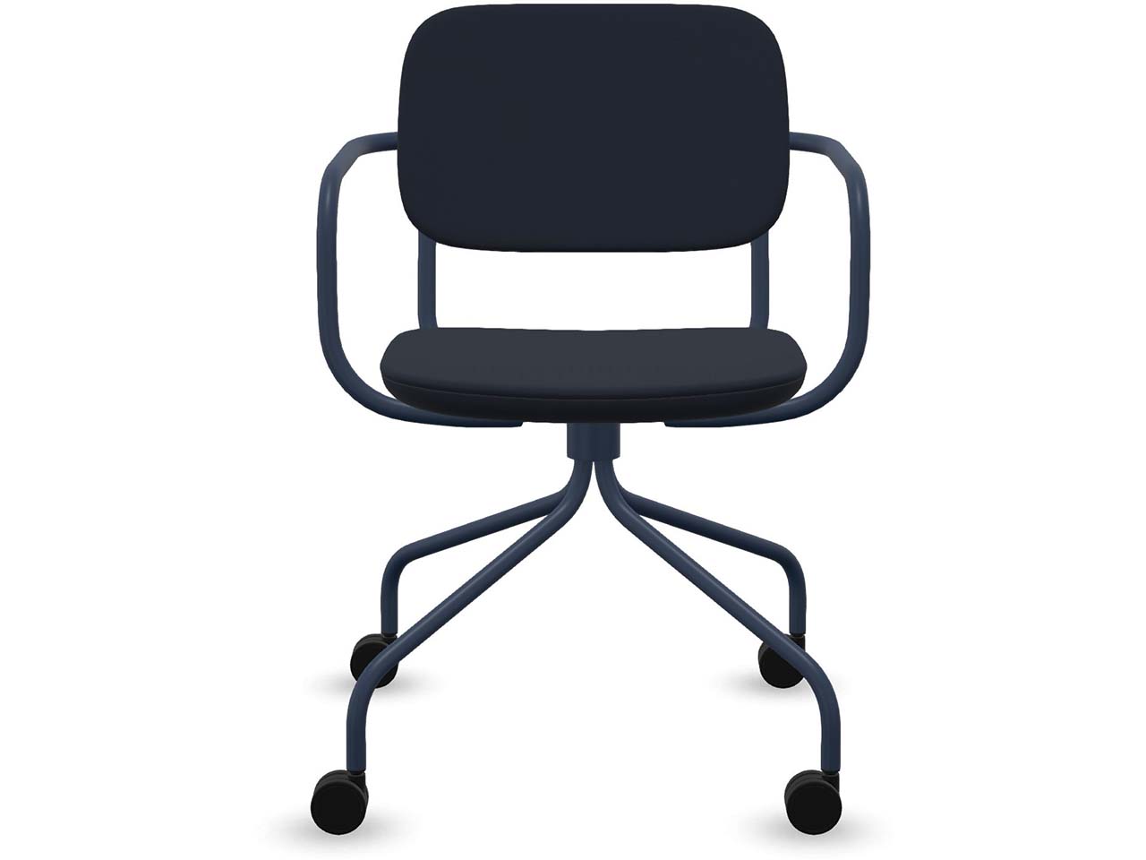 Profim Besucherstuhl "NORMO" mit Sternfußgestell auf Rollen, blau