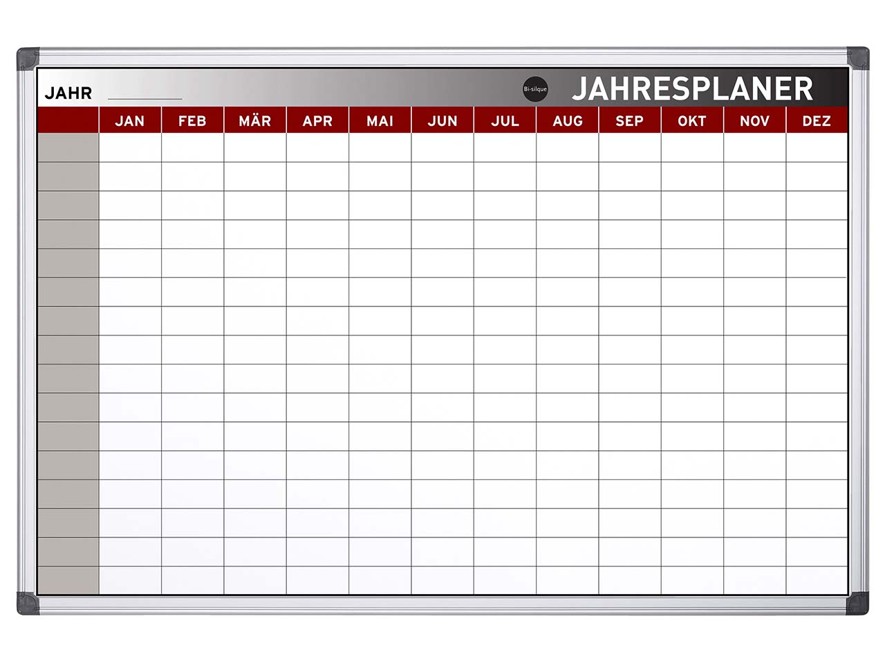 Bi-Office Whiteboard 'Earth', Plantafel Jahr mit Monatsansicht 90 x 60 cm