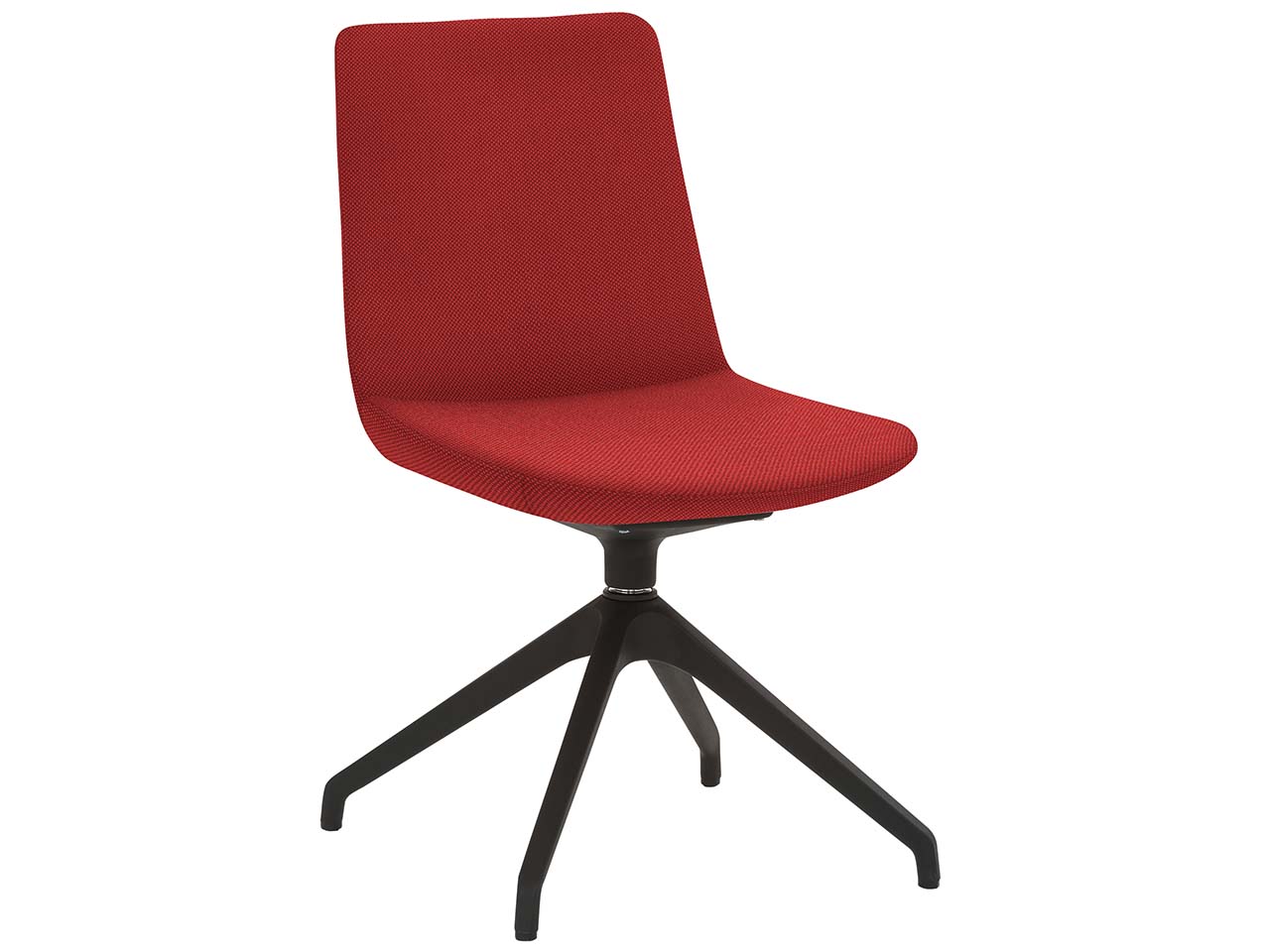 Besucherstuhl "2008" mit Sternfuß-Gestell, kirschrot