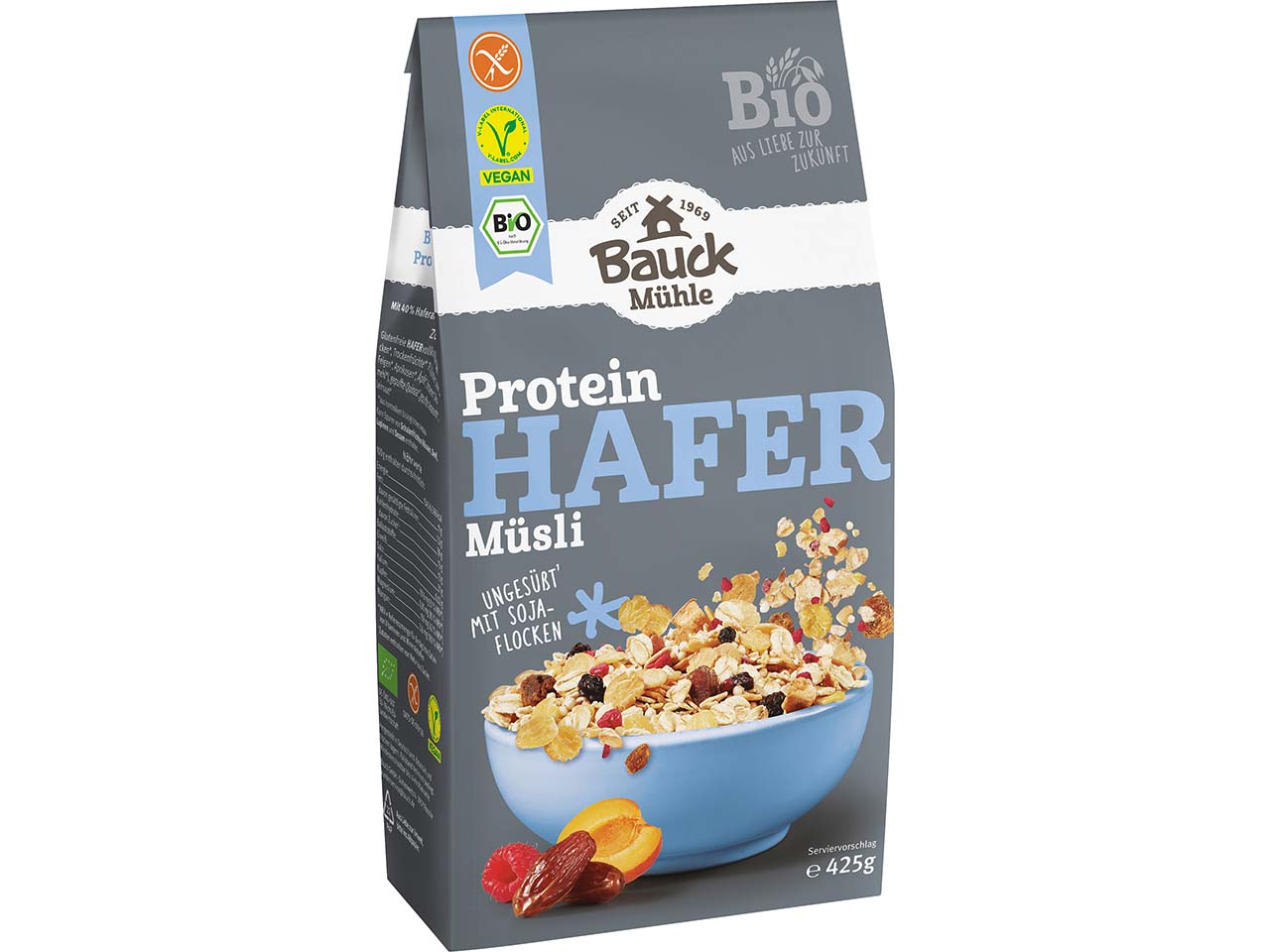 Bauckhof Bio-Hafer-Müsli "Protein" mit Sojaflocken, 425 g