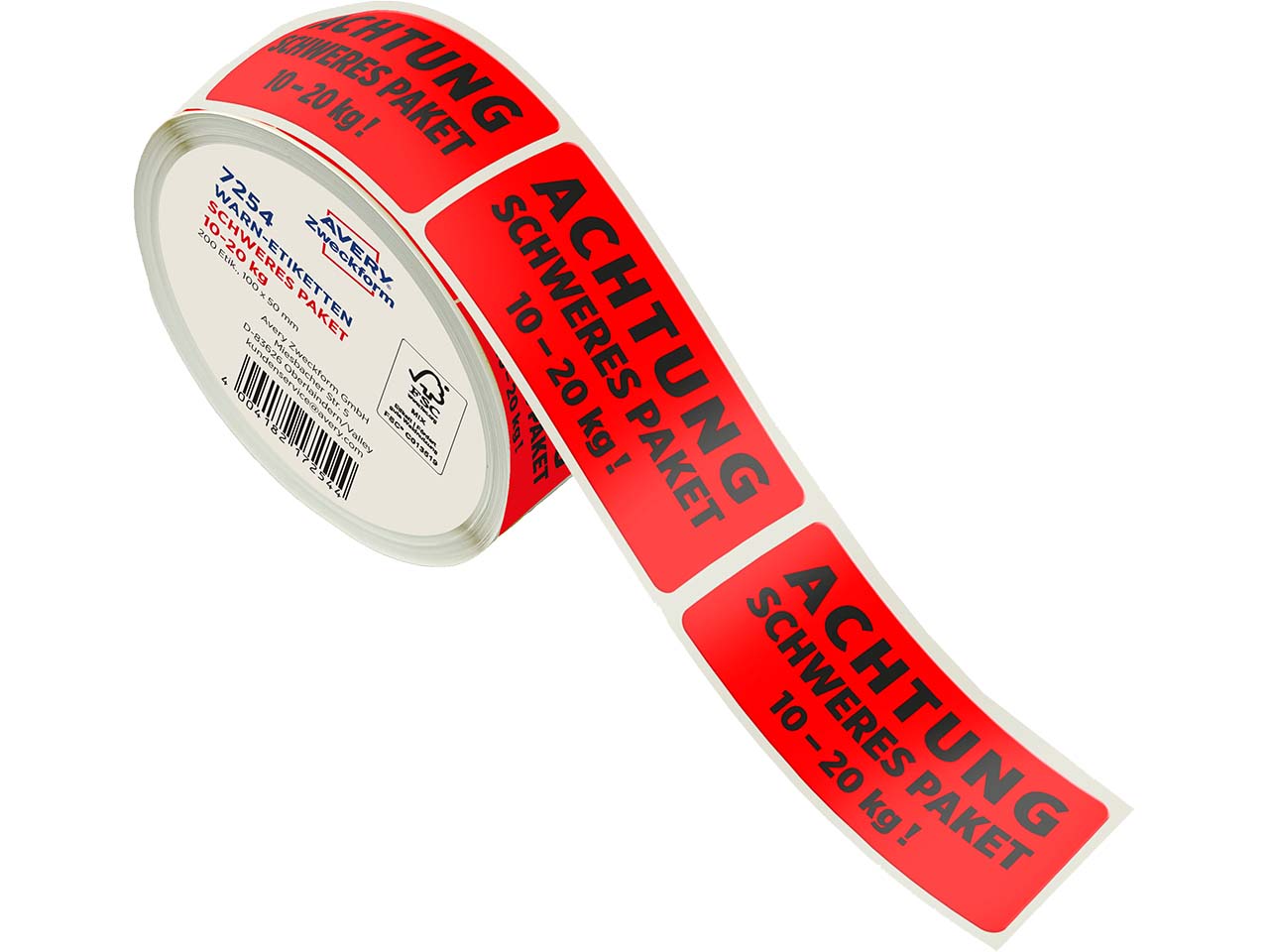 Avery Zweckform Warn-Etiketten "Schweres Paket 10-20 kg"