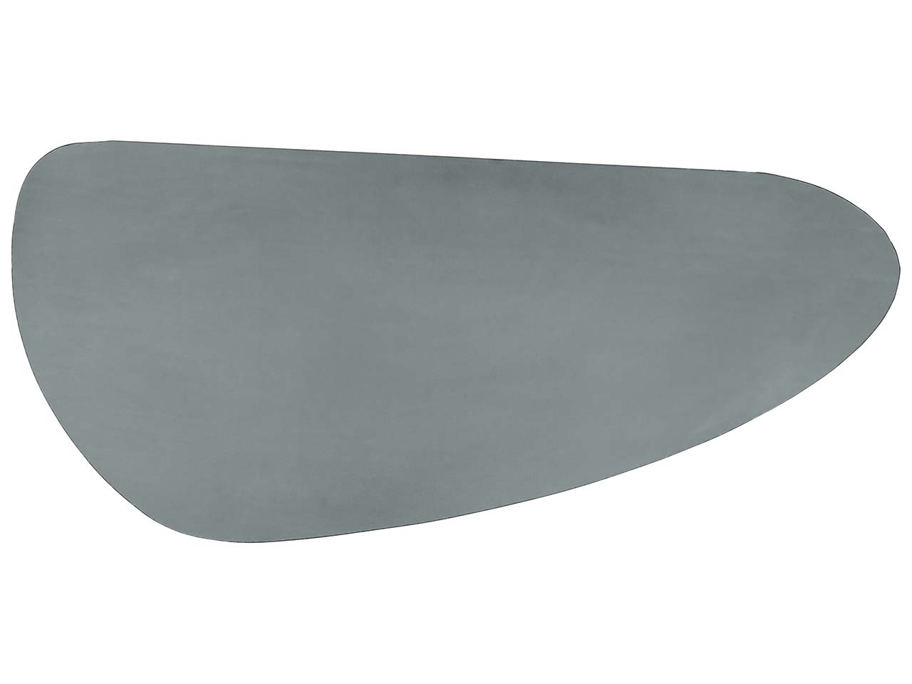 Schreibtischunterlage aus Recyclingleder Tropfenform, grau