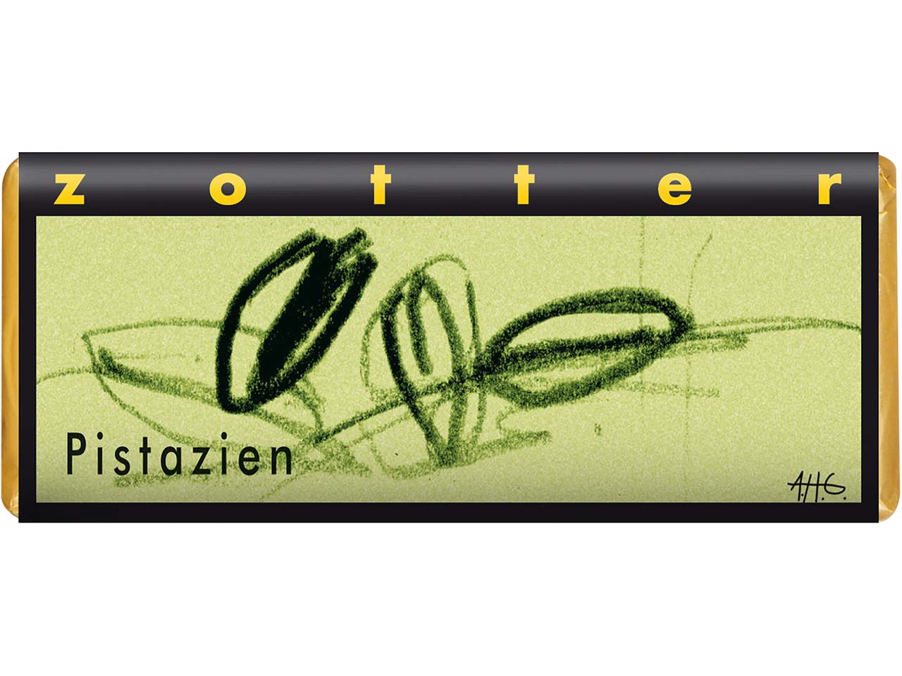 Zotter Bio-Vollmilch-Schokolade "Pistazien", 70 g