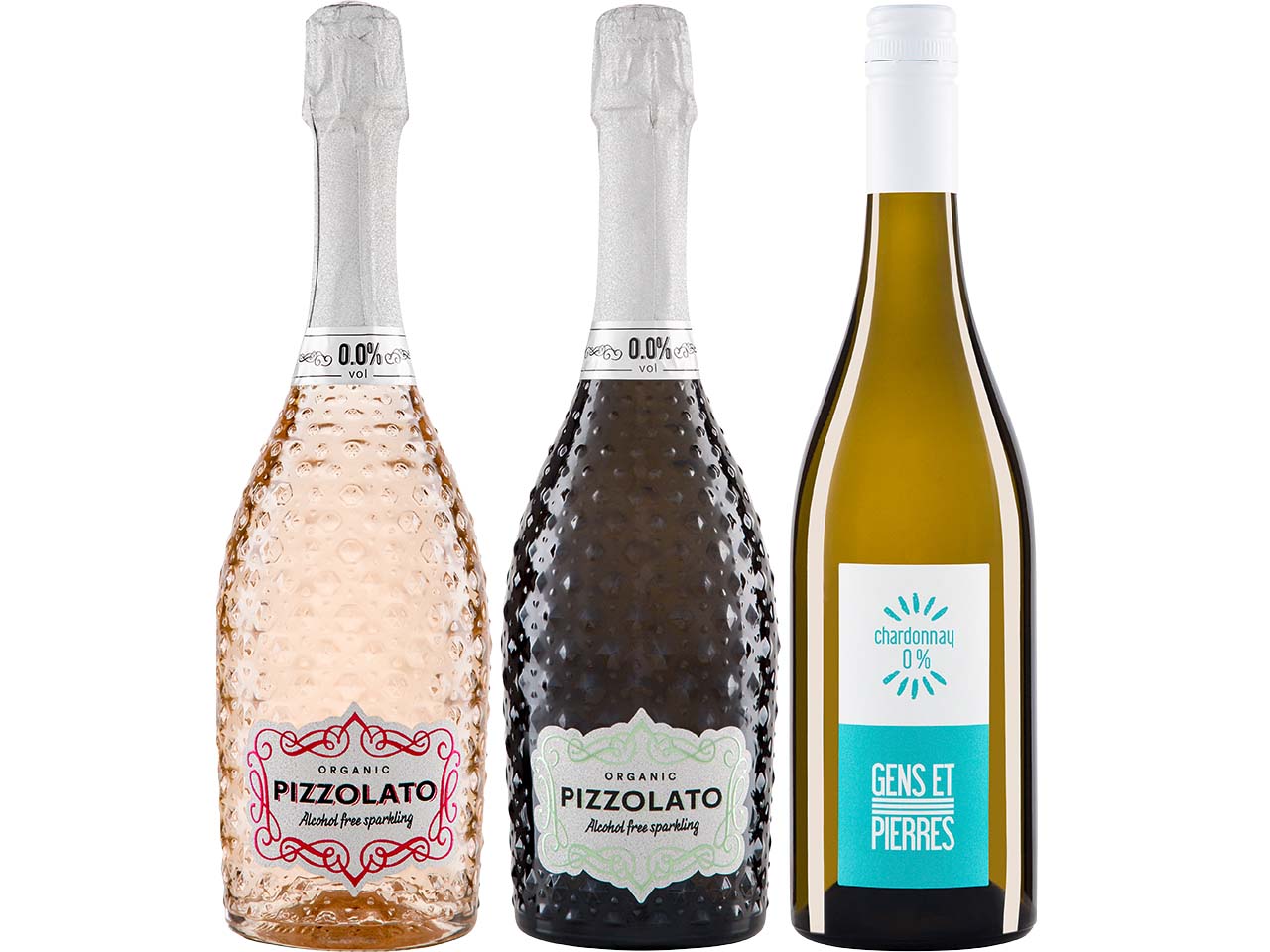 Bio-Weinpaket alkoholfrei "fresh" mit Weißwein, Rosé, Schaumwein, 3 x 0,75 l