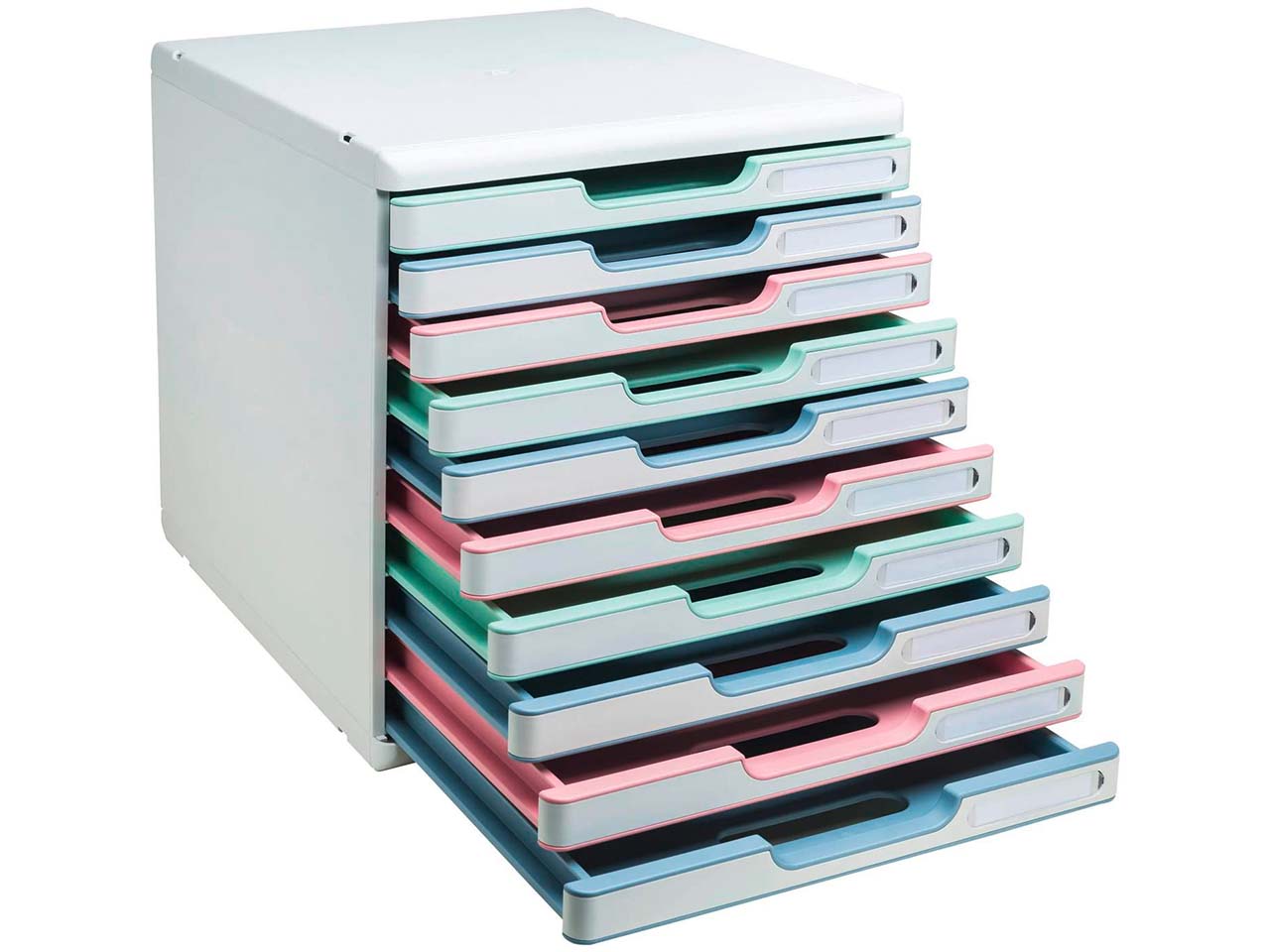 Exacompta Schubladenbox "Modulo AutentiK" DIN A4+, 10 Schubladen fbg sort., Korpus weiß Exacompta Schubladenbox "Modulo AutentiK" DIN A4+, 10 Schubladen fbg sort., Korpus weiß