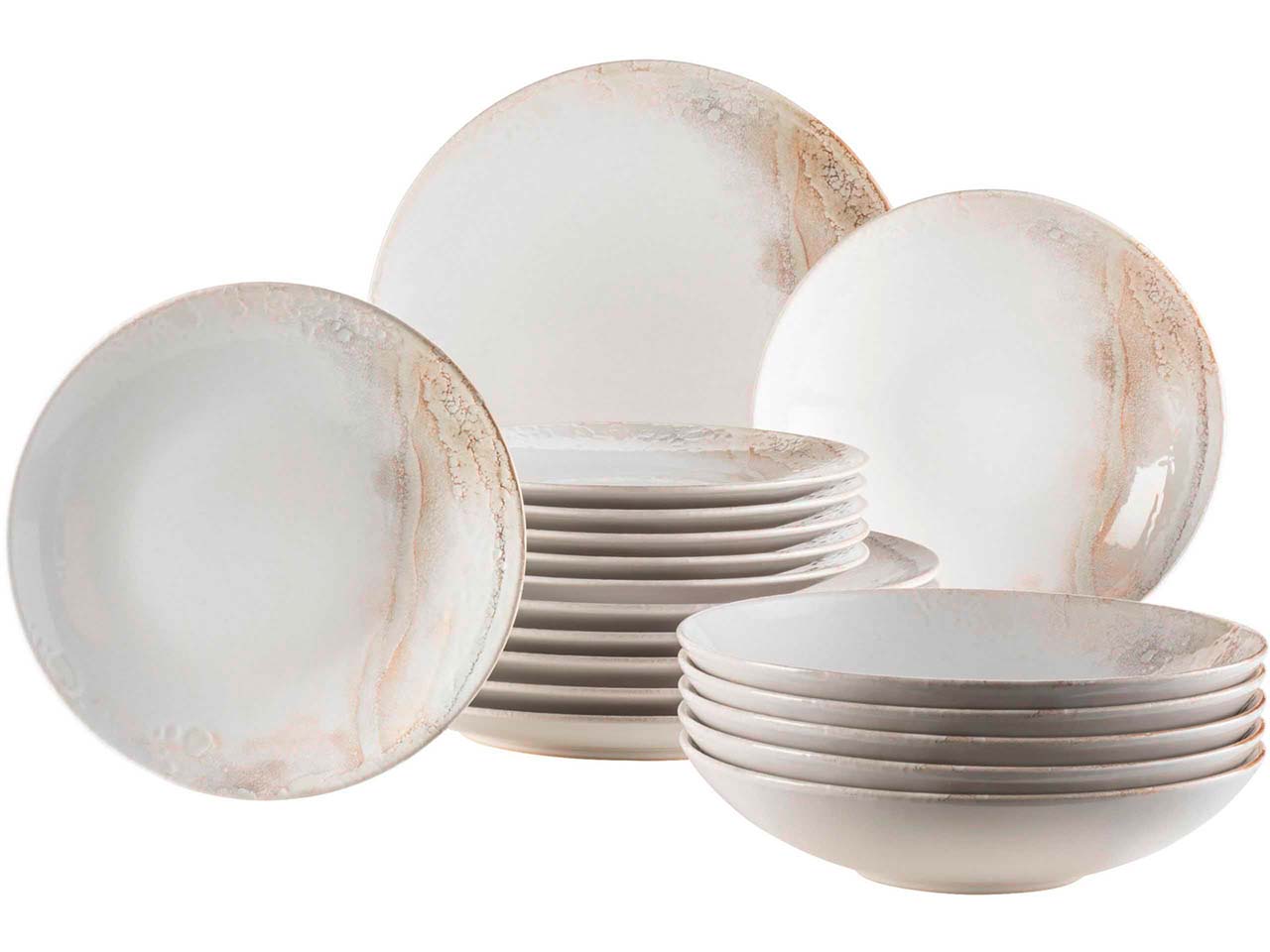 Mäser Teller-Set 18-tlg. "Ossia" Steinzeug, creme