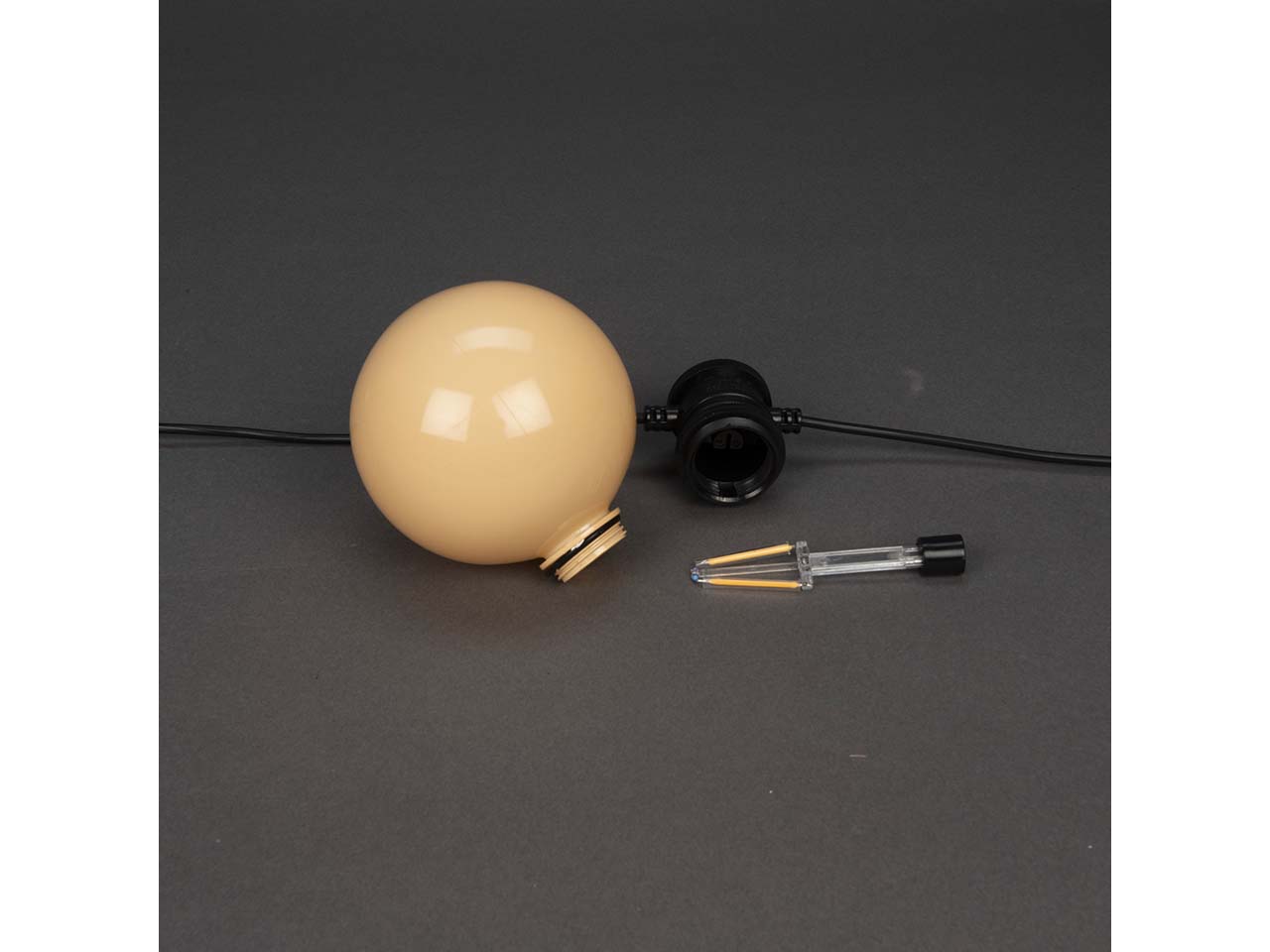 Konstsmide LED Lichterkette Party, mit Dimmer, 10 Birnen pastell, 10 Dioden warmweiß