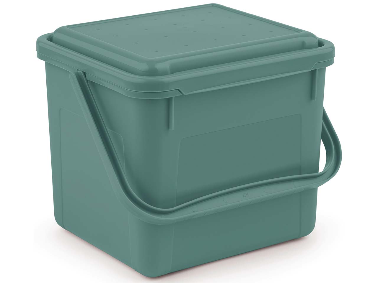 rotho Komposteimer "BIO" aus Recyclingkunststoff, 5 l, misteltoe green