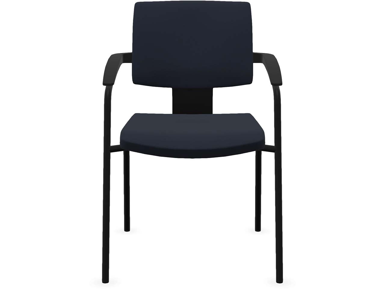Profim Besucherstuhl "XENON" mit Armlehnen, stapelbar, schwarz, Stoff: blau