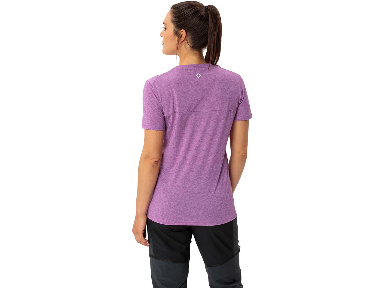 VAUDE Damen-T-Shirt "Skomer Print III" mit V-Ausschnitt, magenta, Gr. 36