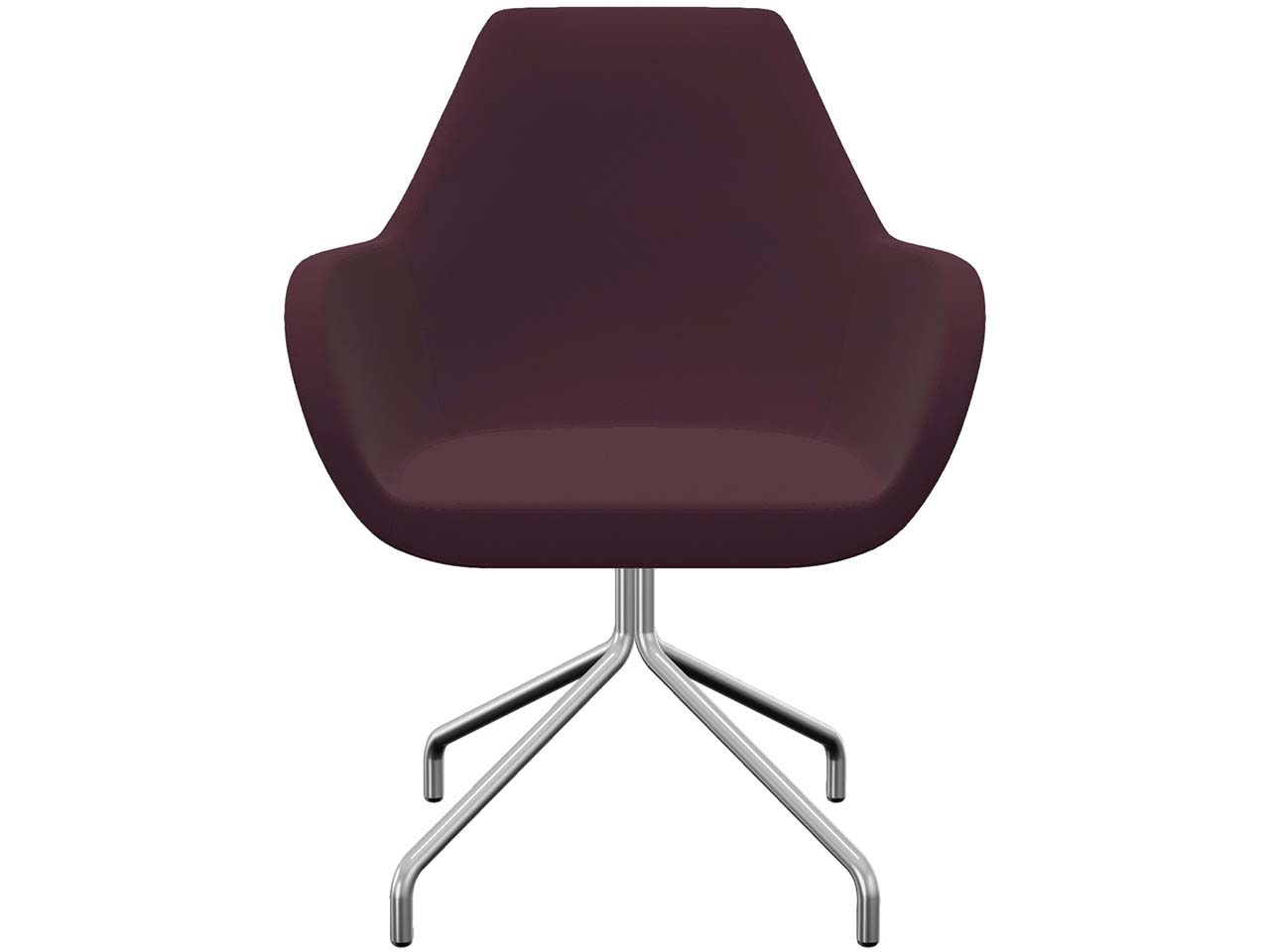 Profim Besucherstuhl "FAN" mit drehbarem Sternfußgestell, silber, Stoff: bordeaux