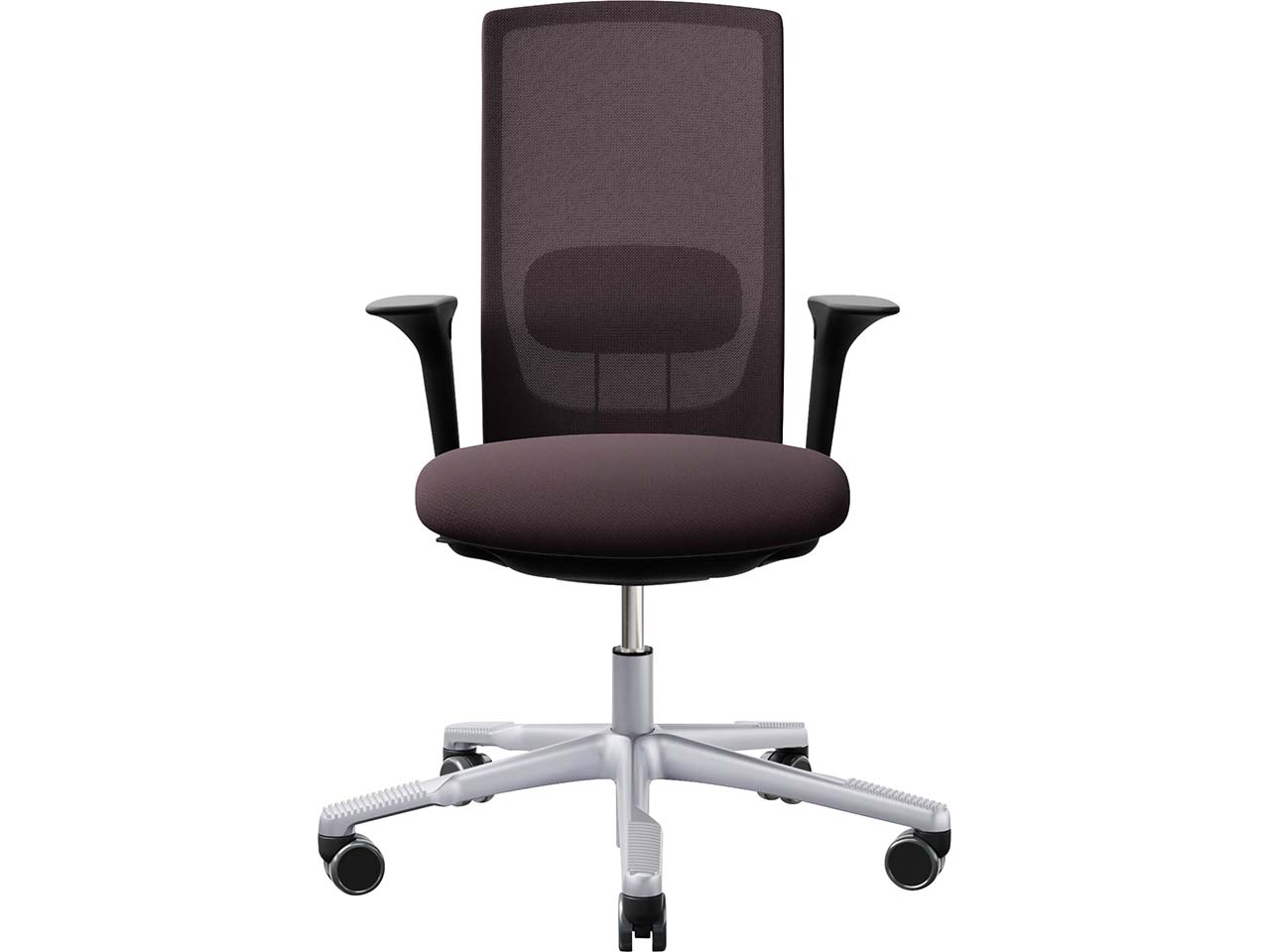 HAG Bürodrehstuhl "Futu mesh 1100-S" mit AL, Gestell: silber, Stoff: "FutuKnit" Aubergine