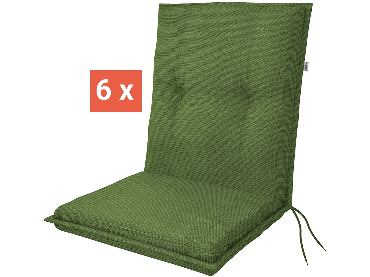 doppler Auflage "STAR" für Niederlehner, 6er-Pack, 100x48x6 cm, Polyester, grün