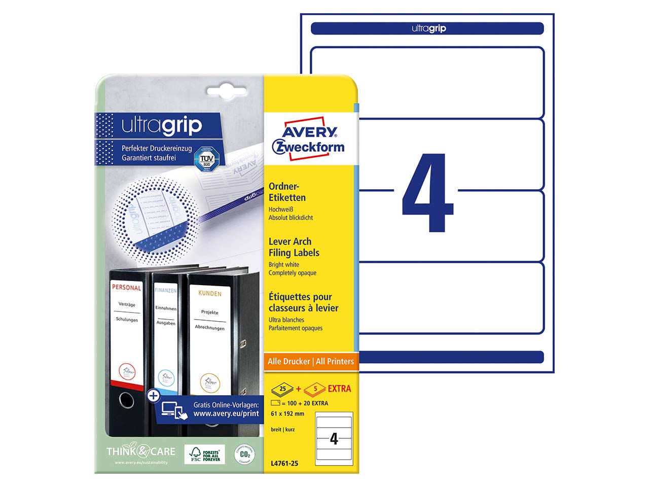 100 Rückenschilder für Rücken 8cm 192 x 61 mm