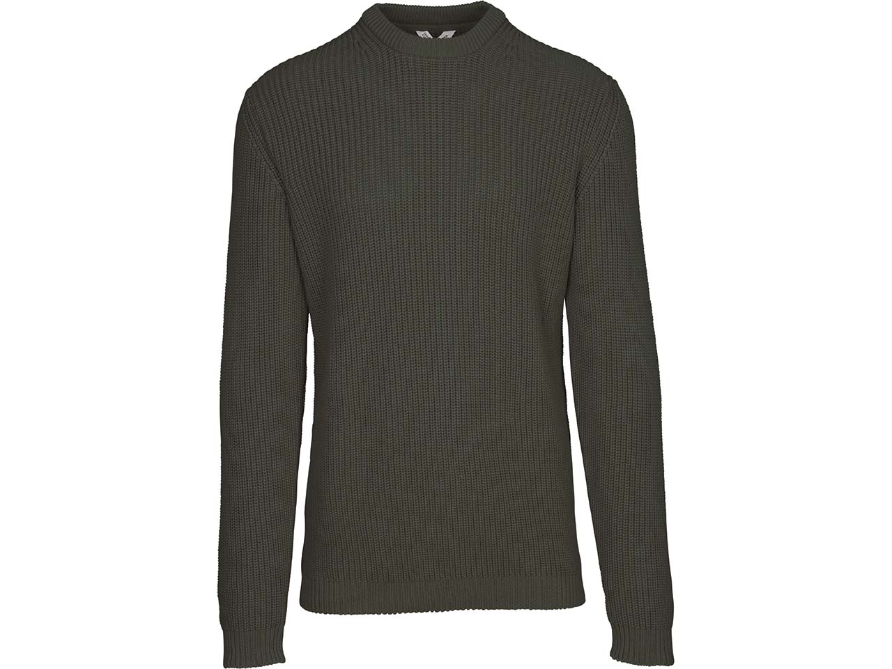 MELA Bio-Herren-Strickpullover 'RAVI' mit Rundhalsausschnitt, grün melange, Gr. L