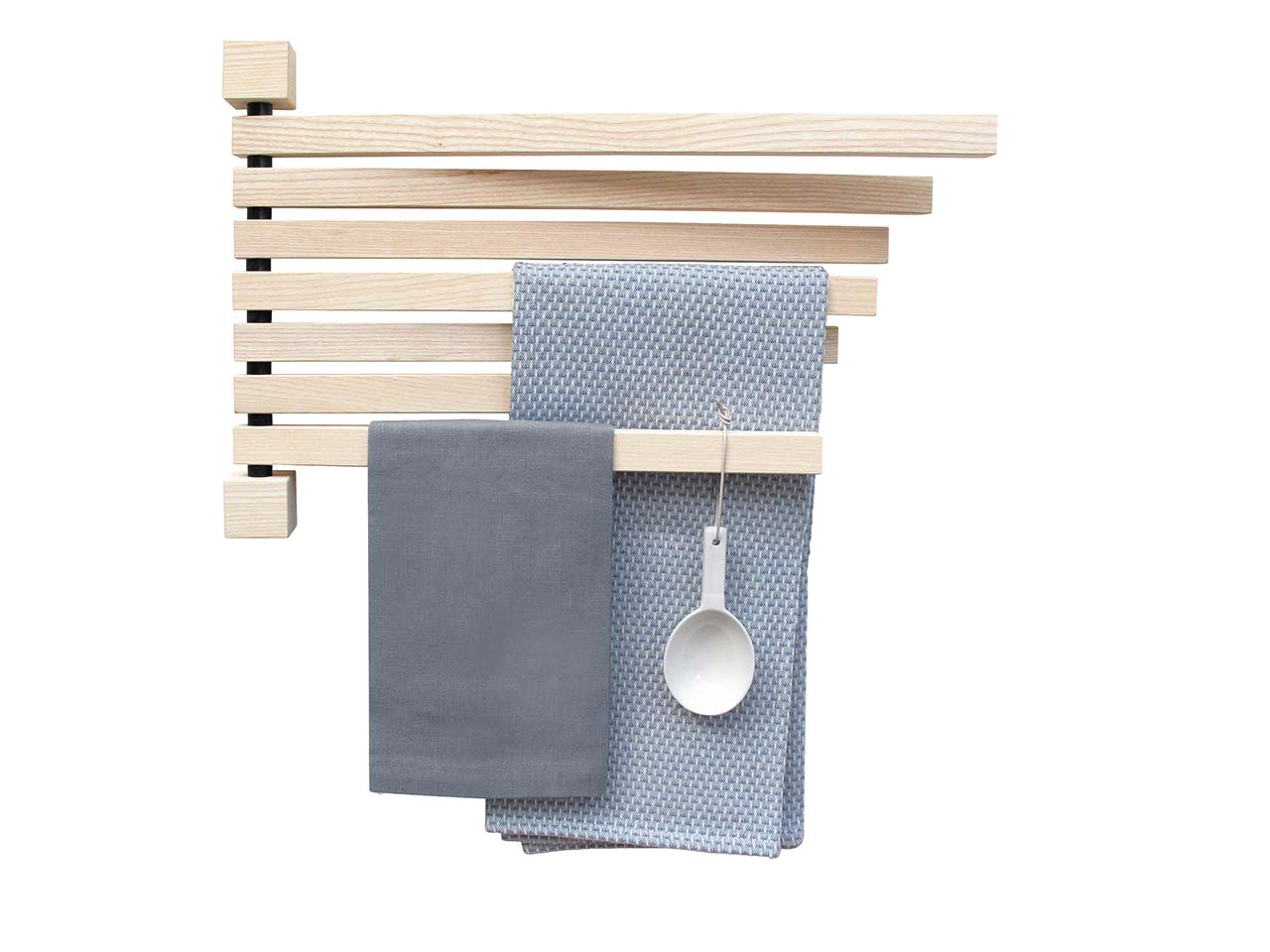 SIDE BY SIDE Handtuchhalter 'Wandpfau PAVO' B 44 x T 4 x H 28 cm, Esche unbehandelt