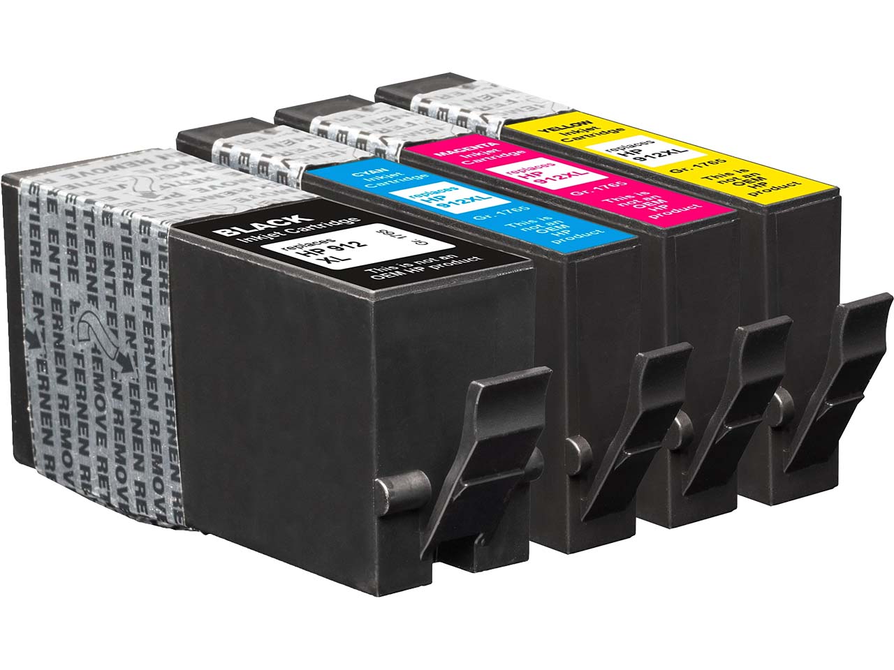memo 4er Set Tintenpatronen ersetzt hp Nr. 912XL schwarz, cyan, magenta, gelb
