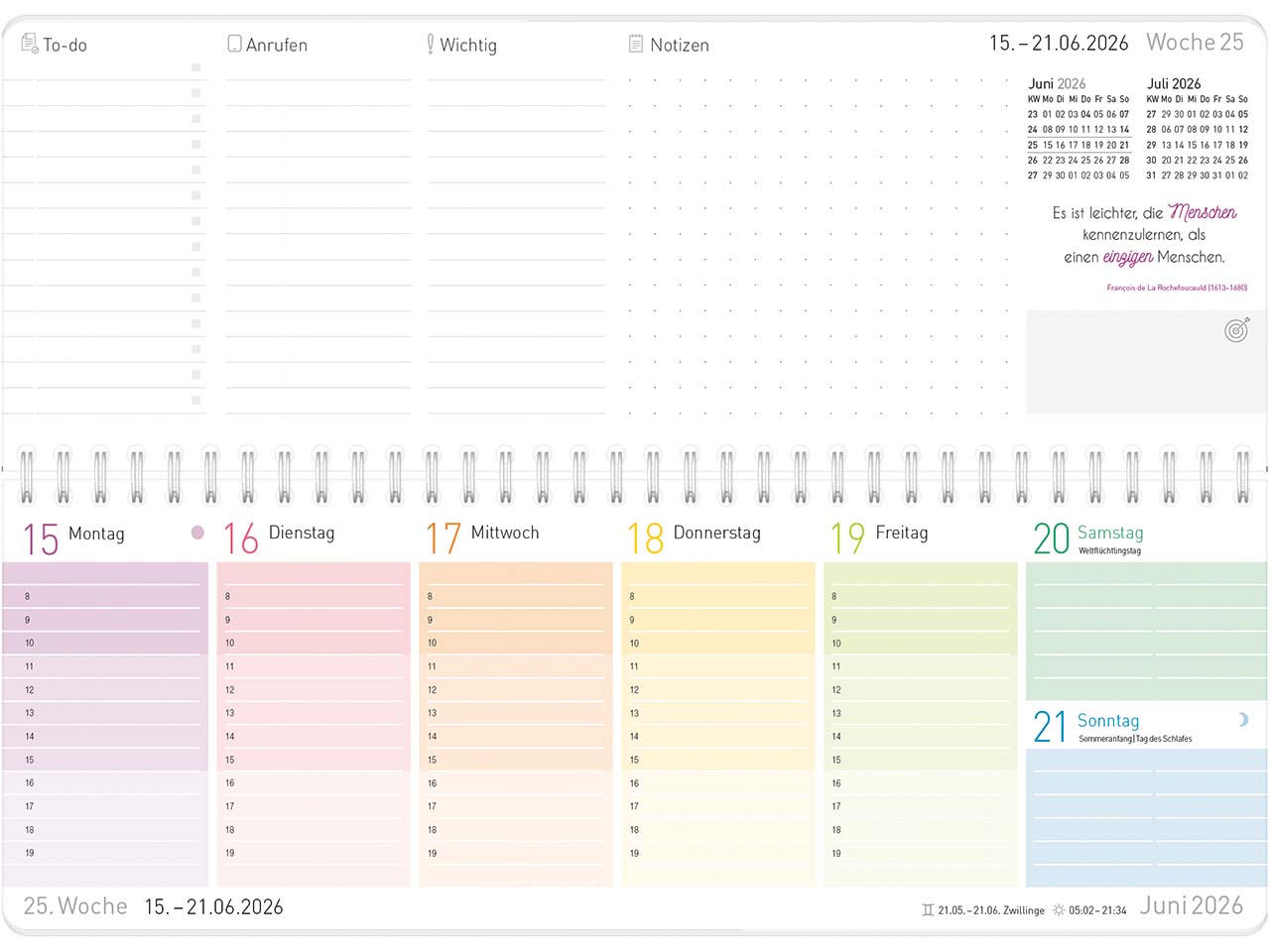 Häfft Tischkalender mit Aufsteller 2026, Rainbow