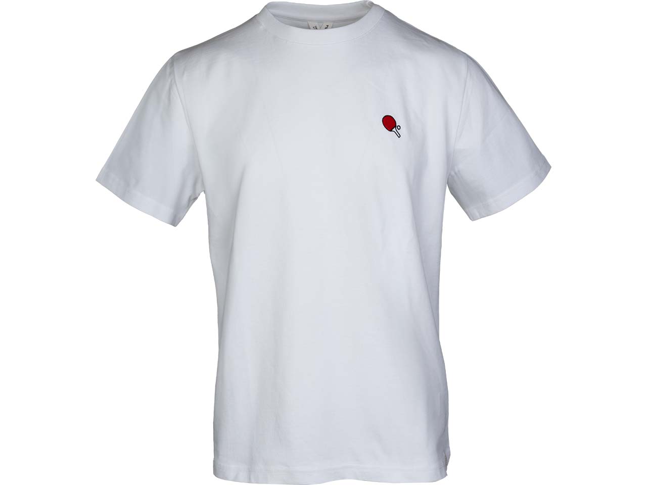 MELA Bio-Herren-T-Shirt "PRAVIN" mit Ping-Pong-Stickerei, weiß, Gr. XL