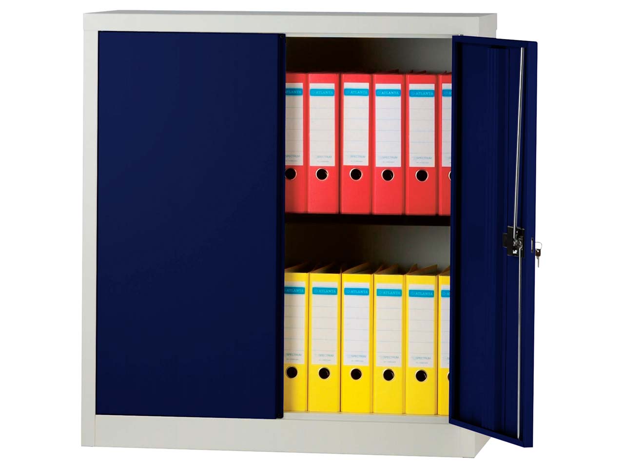 Flügeltürensch. "UNIVERSAL" 2OH, Breite 91,4 cm lichtgrau/oxfordblau