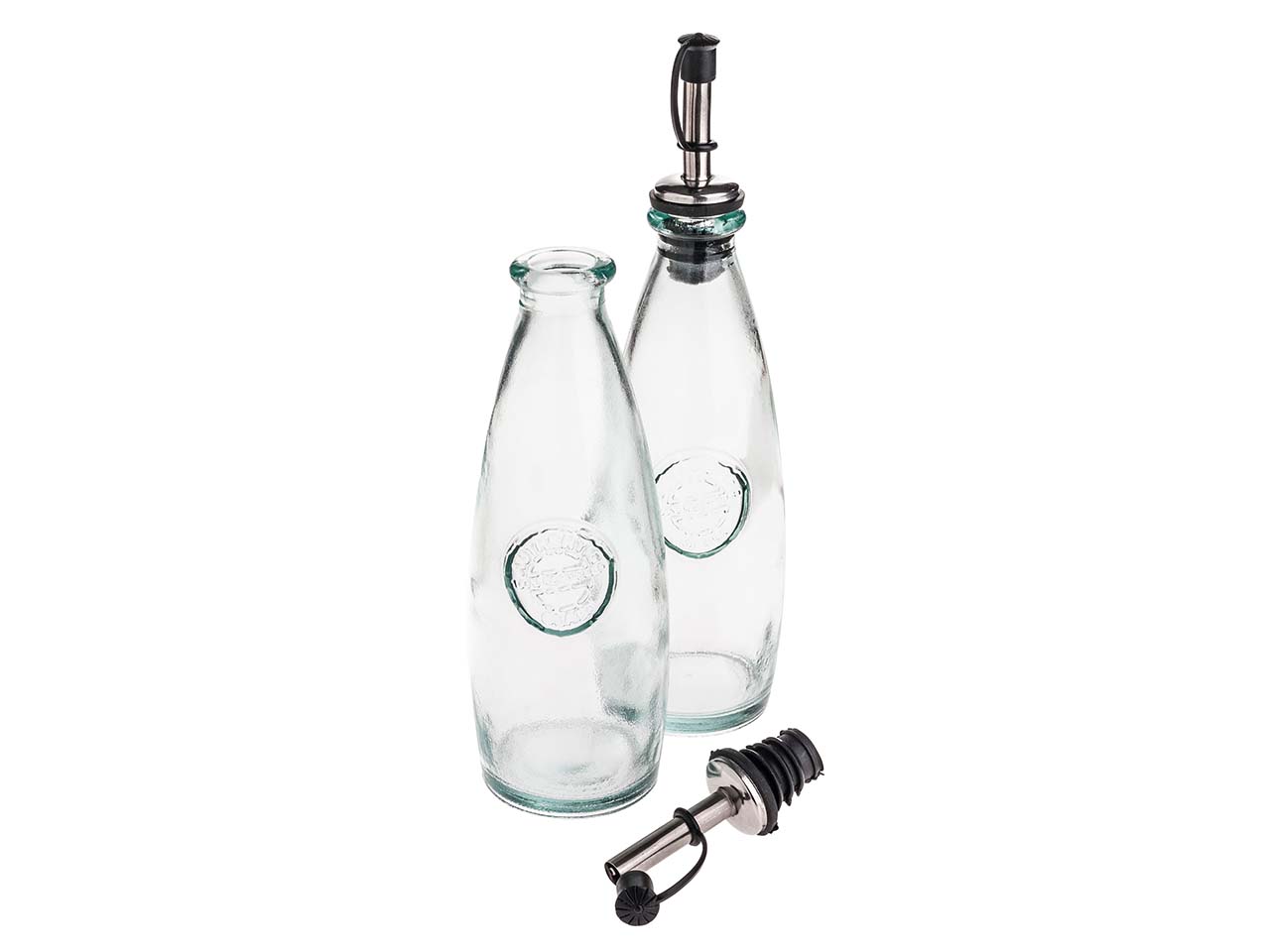 Essig- und Öl-Set "Authentic" aus Recyclingglas, 2 x 300 ml