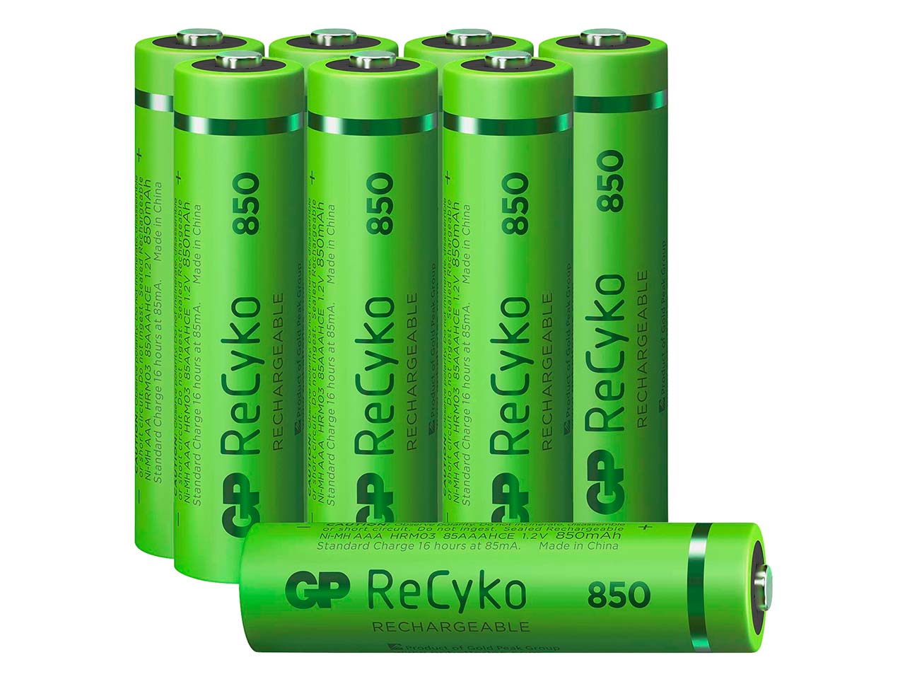 8er-Pack GP Battery Ready-to-use Akku "ReCyko+" Micro AAA, 1,2 V, 850 mAh