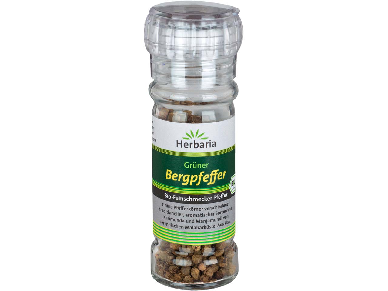 Herbaria Grüner Bio Bergpfeffer in Glasmühle, 25 g