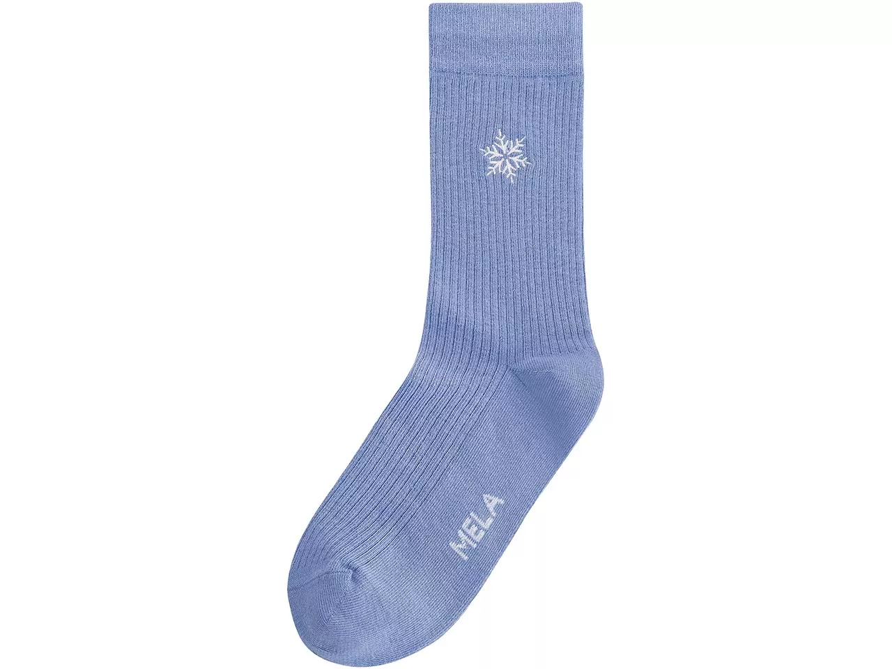 MELA Bio-Socken "Snowflake", gerippt, forgetmenot, Gr. 35/38