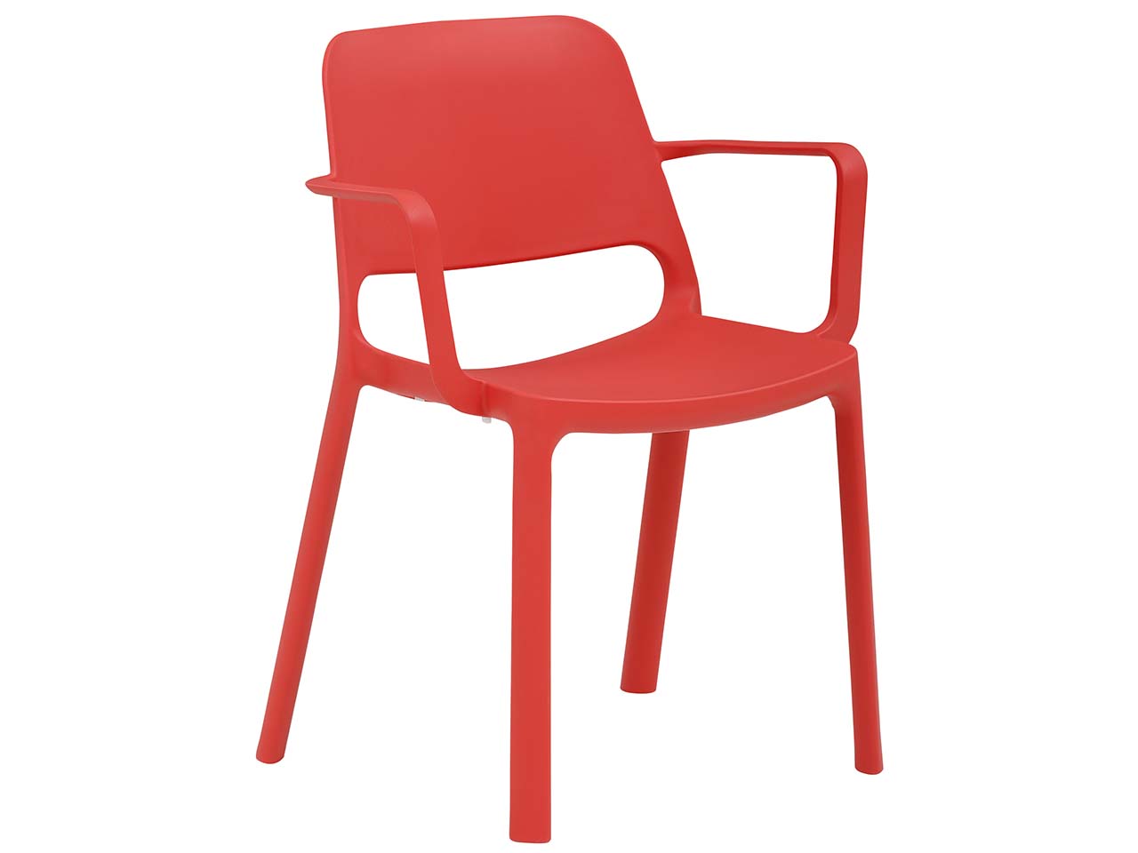2x Besucherstuhl mit Armlehnen "2051" himbeerrot